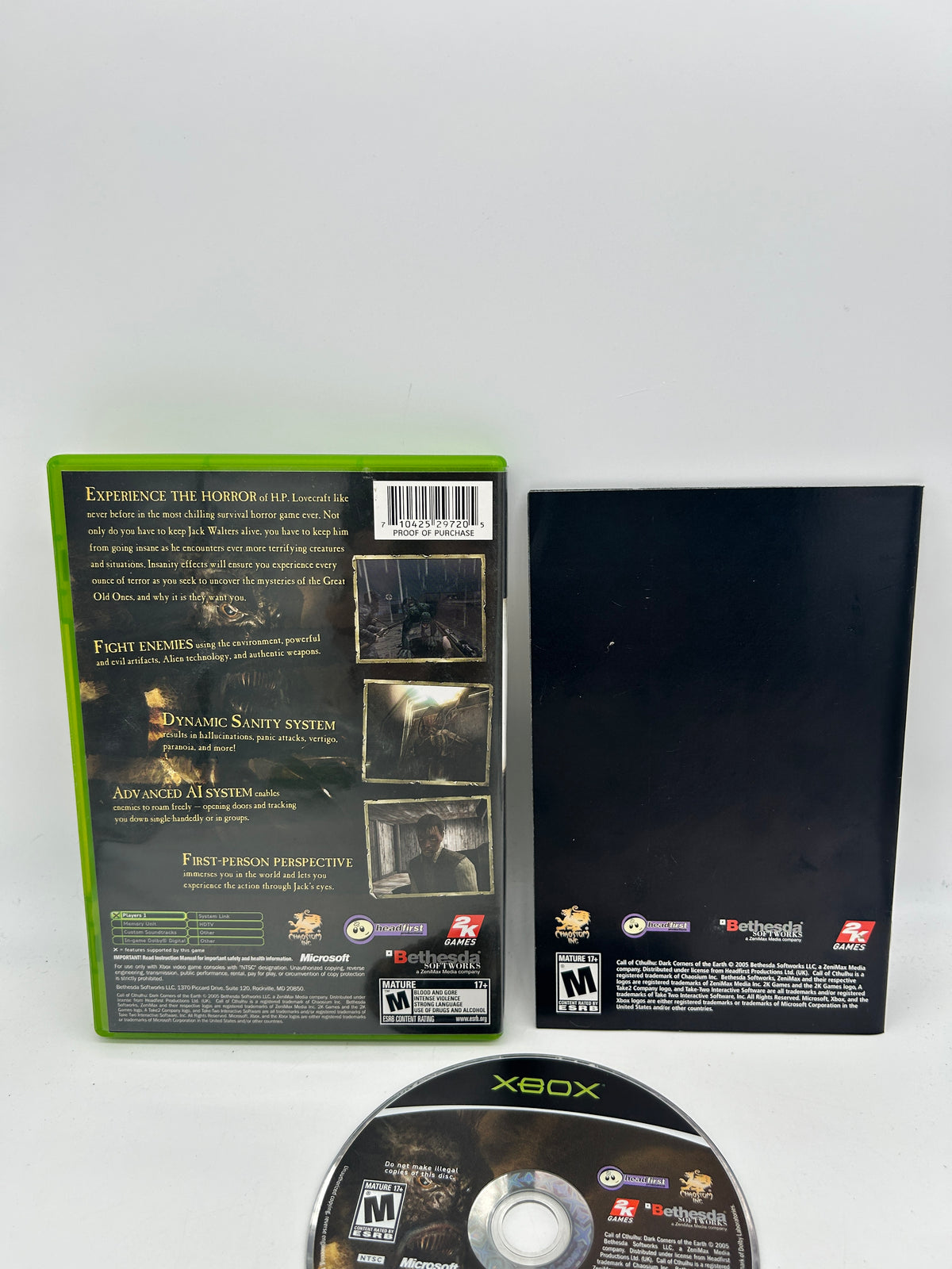 MICROSOFT XBOX ORIGINAL | CALL OF CTHULHU DARK CORNERS OF THE EARTH