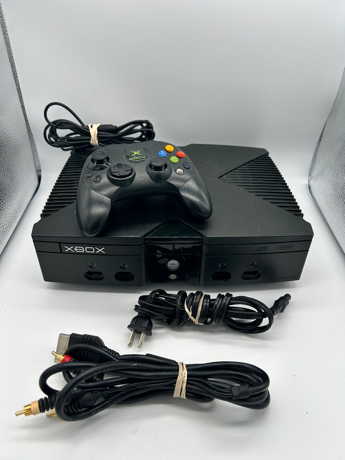 PiXEL-RETRO.COM : MICROSOFT XBOX ORIGINAL SYSTEM CONSOLE, CONTROLLER, POWER SUPPLY, RCA CABLE NTSC