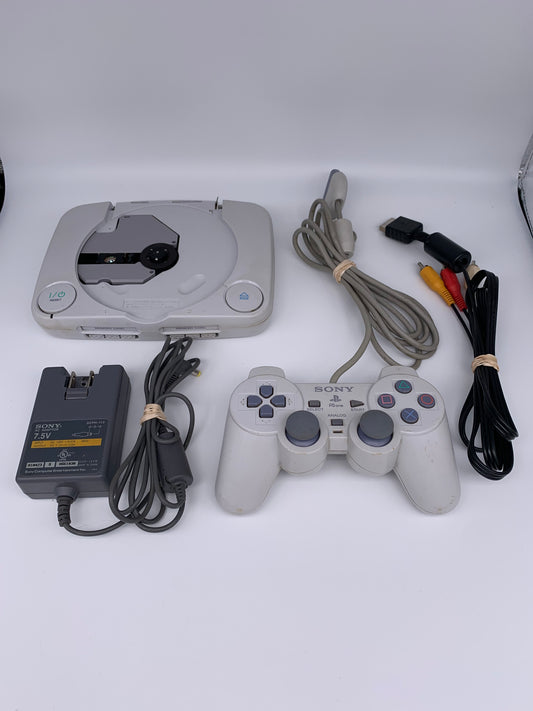 PiXEL-RETRO.COM : SONY PLAYSTATION 1 ORIGINAL GRAY VERSION, CONTROLLER, POWER SUPPLY, RCA CABLE NTSC PSONE PS ONE SCPH-101
