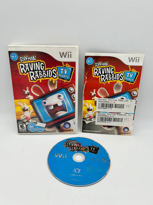 PiXEL-RETRO.COM : NINTENDO WII COMPLET CIB BOX MANUAL GAME NTSC RAYMAN RAVING RABBIDS TV PARTY