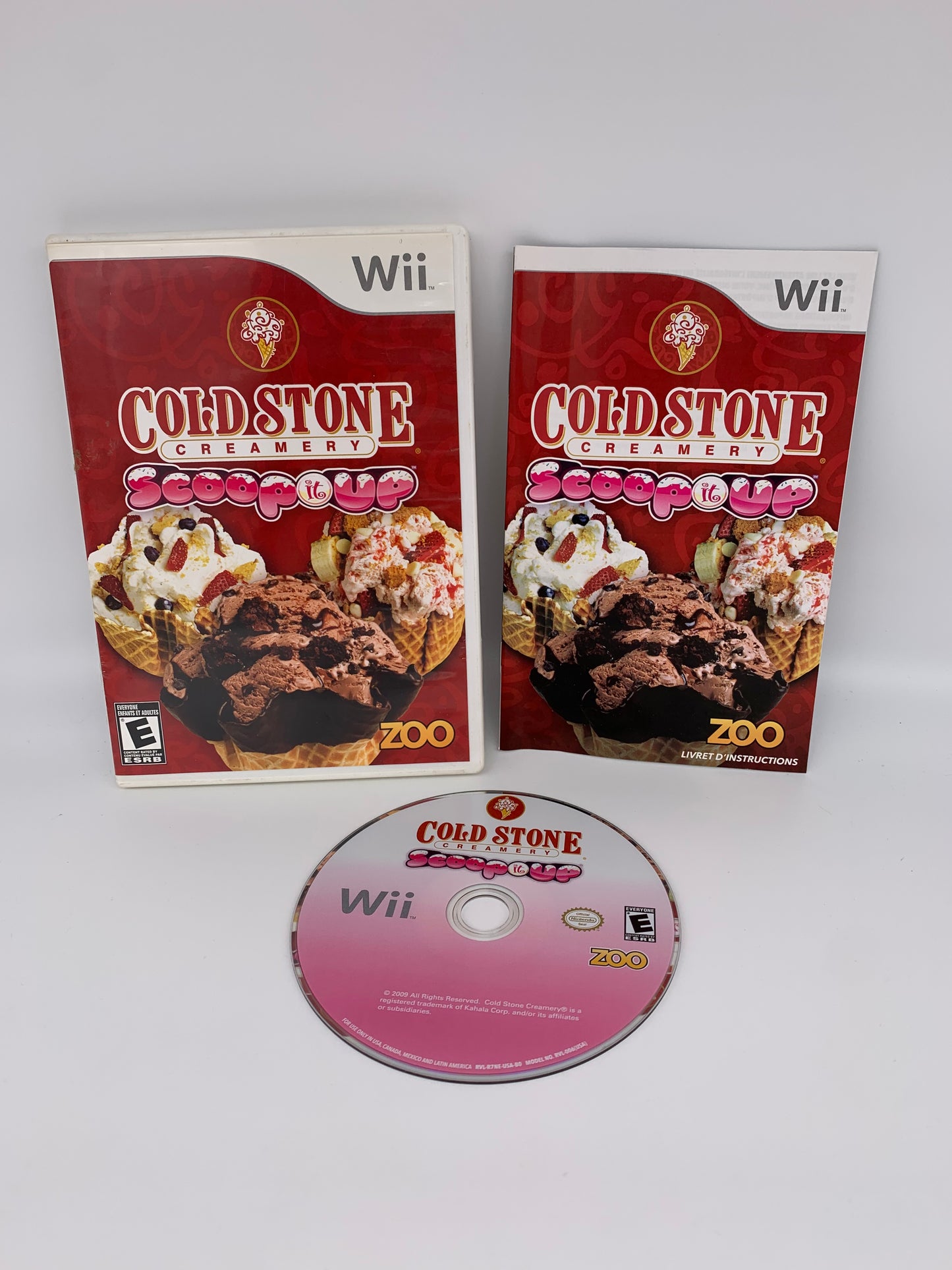 PiXEL-RETRO.COM : NINTENDO WII COMPLET CIB BOX MANUAL GAME NTSC COLD STONE CREAMERY SCOOP IT UP