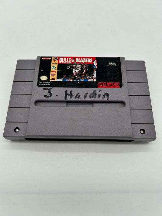PiXEL-RETRO.COM : SUPER NINTENDO NES (SNES) GAME NTSC BULLS VS BLAZERS AND THE NBA PLAYOFFS