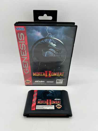 PiXEL-RETRO.COM : SEGA GENESIS (MEGA DRIVE) COMPLETE (CIB) GAME BOX INSTRUCTION MANUAL NTSC MORTAL KOMBAT II
