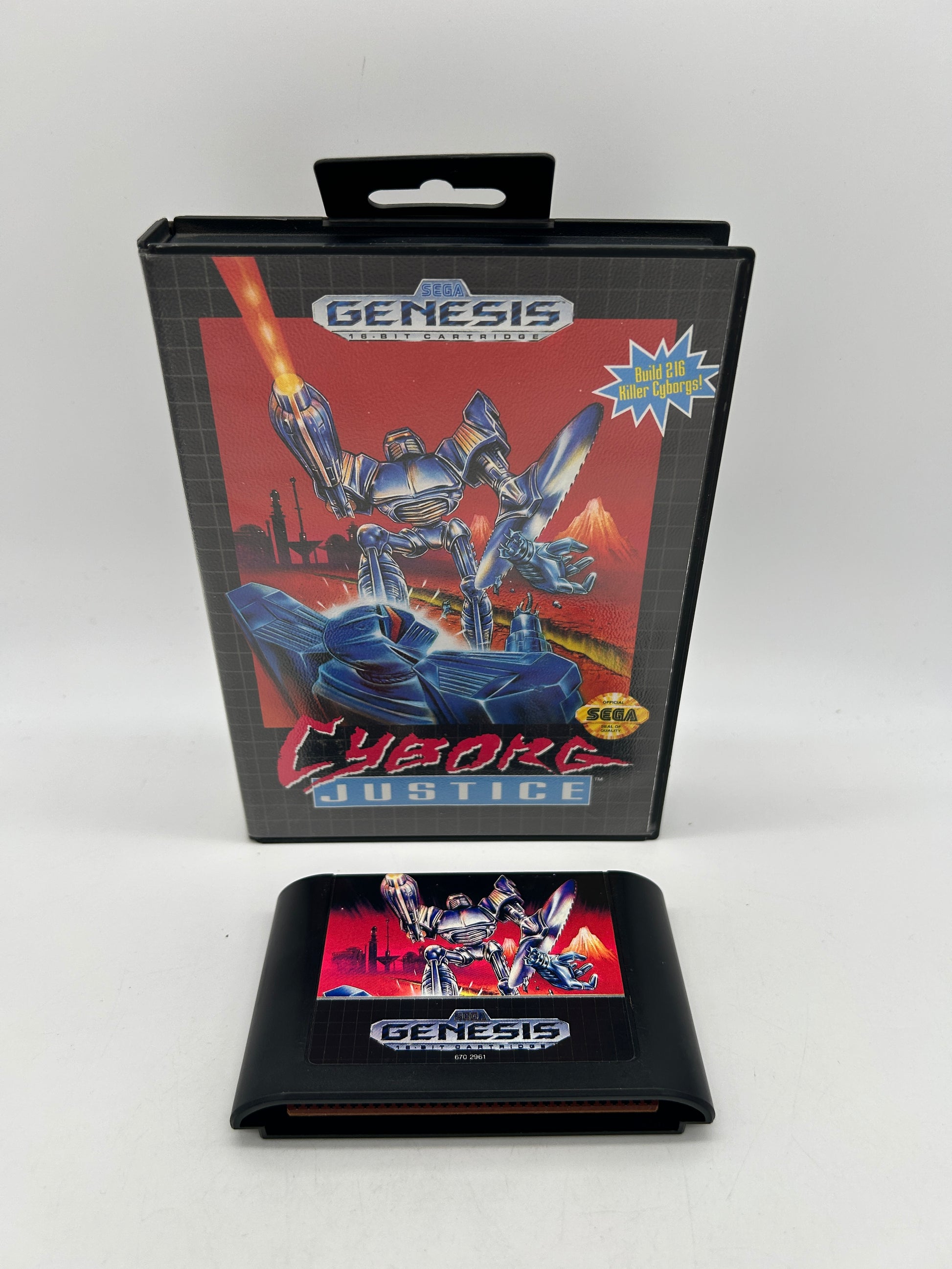 PiXEL-RETRO.COM : SEGA GENESIS (MEGA DRIVE) COMPLETE (CIB) GAME BOX INSTRUCTION MANUAL NTSC CYBORG JUSTICE