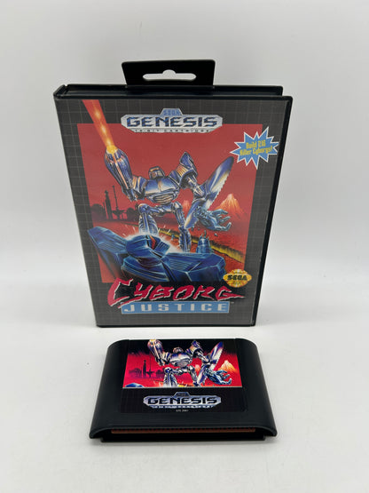 PiXEL-RETRO.COM : SEGA GENESIS (MEGA DRIVE) COMPLETE (CIB) GAME BOX INSTRUCTION MANUAL NTSC CYBORG JUSTICE
