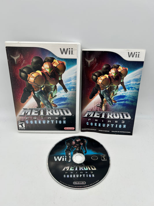 PiXEL-RETRO.COM : NINTENDO WII COMPLET CIB BOX MANUAL GAME NTSC METROID PRIME 3 CORRUPTION