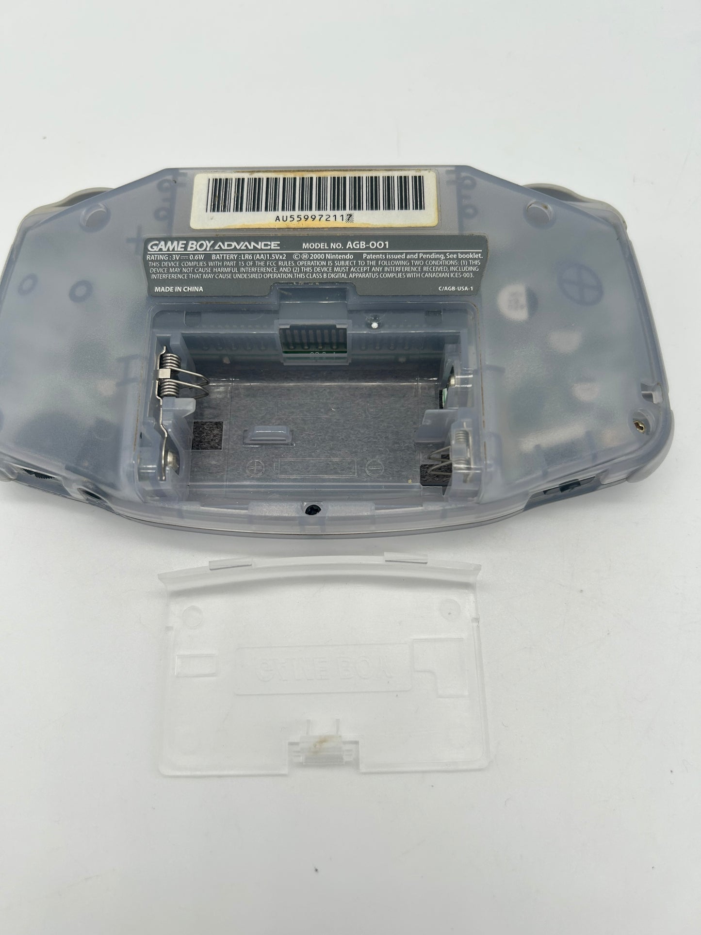 NiNTENDO GAME BOY ADVANCE [GBA] CONSOLE | GLACIER MODEL CLEAR AGB-001