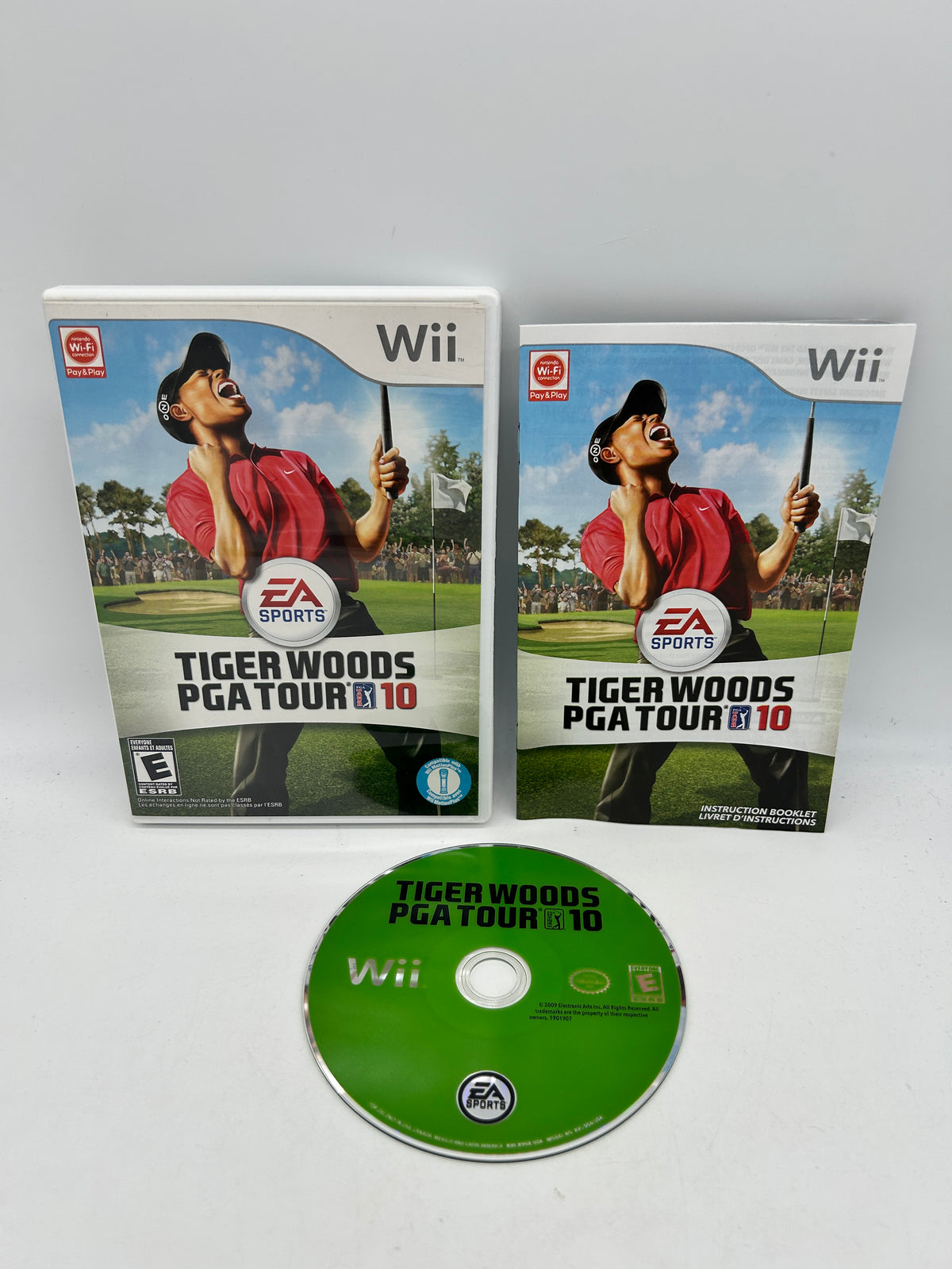 TIGER WOODS PGA TOUR 10 COMPLETE GAME BOX MANUAL NTSC