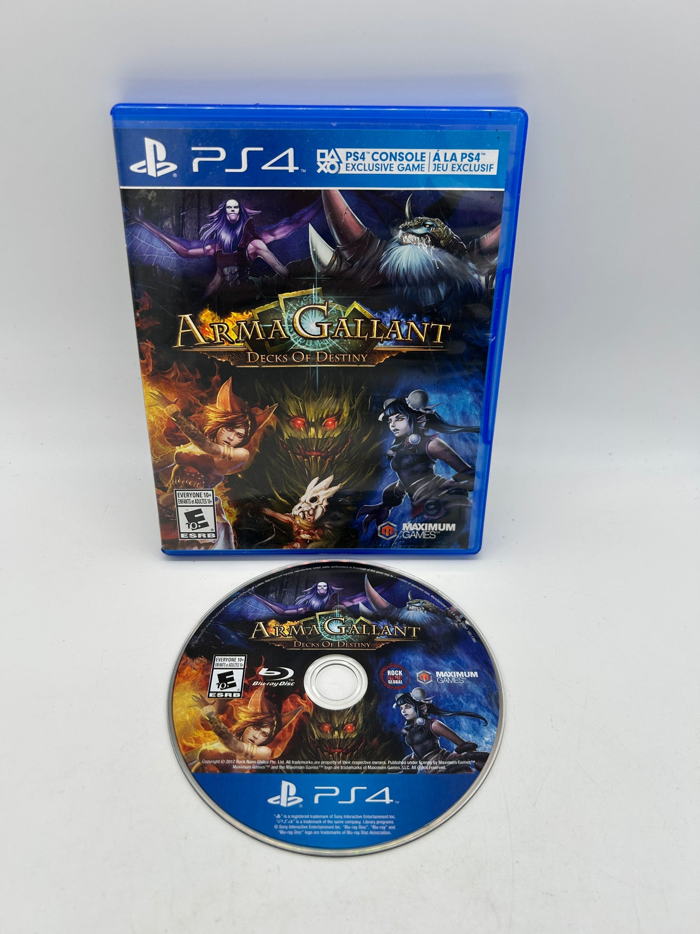 PiXEL-RETRO.COM : SONY PLAYSTATION 4 (PS4) COMPLETE CIB BOX MANUAL GAME NTSC ARMA GALLANT DECKS OF DESTINY
