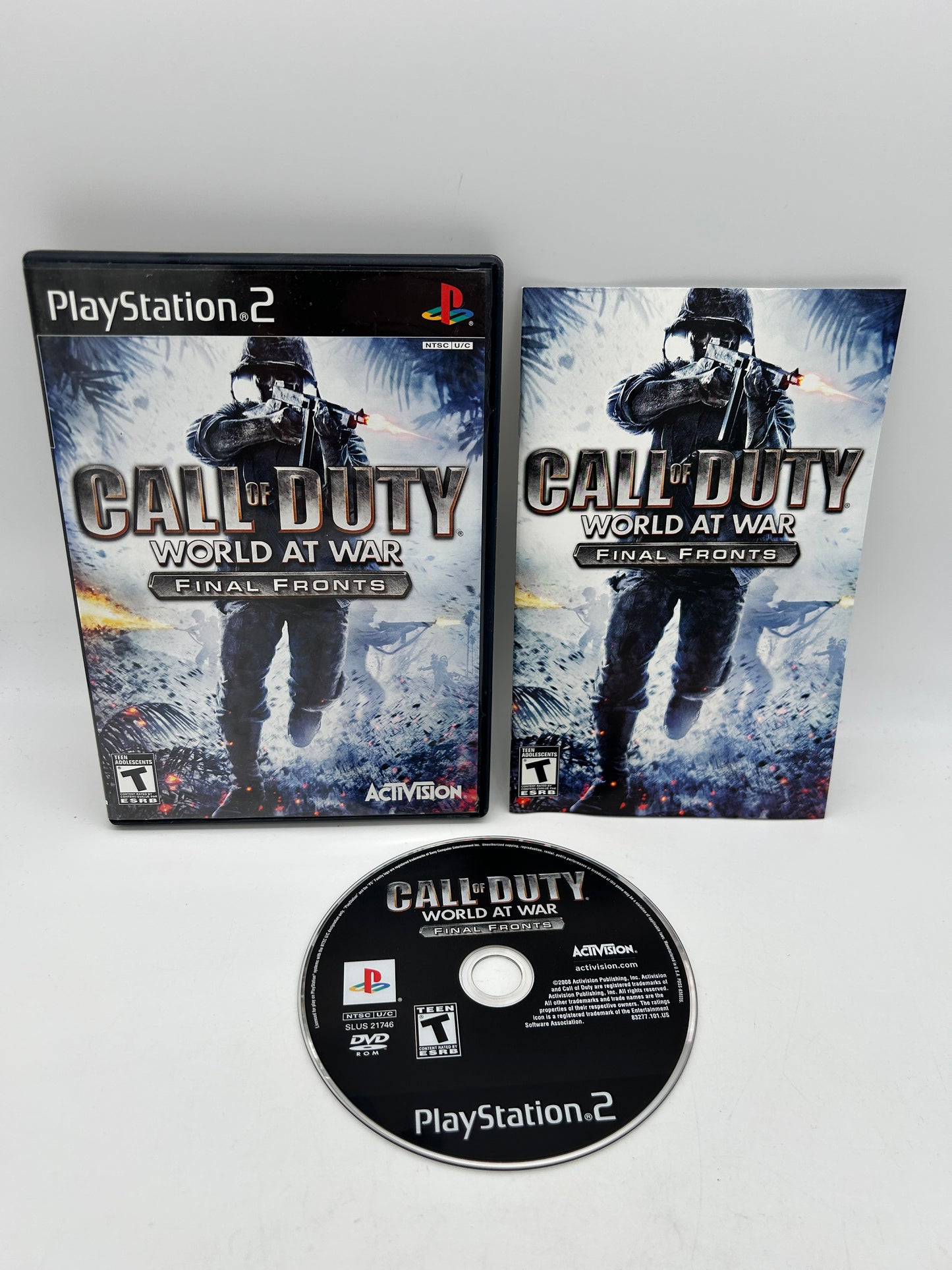 PiXEL-RETRO.COM : SONY PLAYSTATION 2 (PS2) COMPLET CIB BOX MANUAL GAME NTSC CALL OF DUTY WORLD AT WAR FINAL FRONTS
