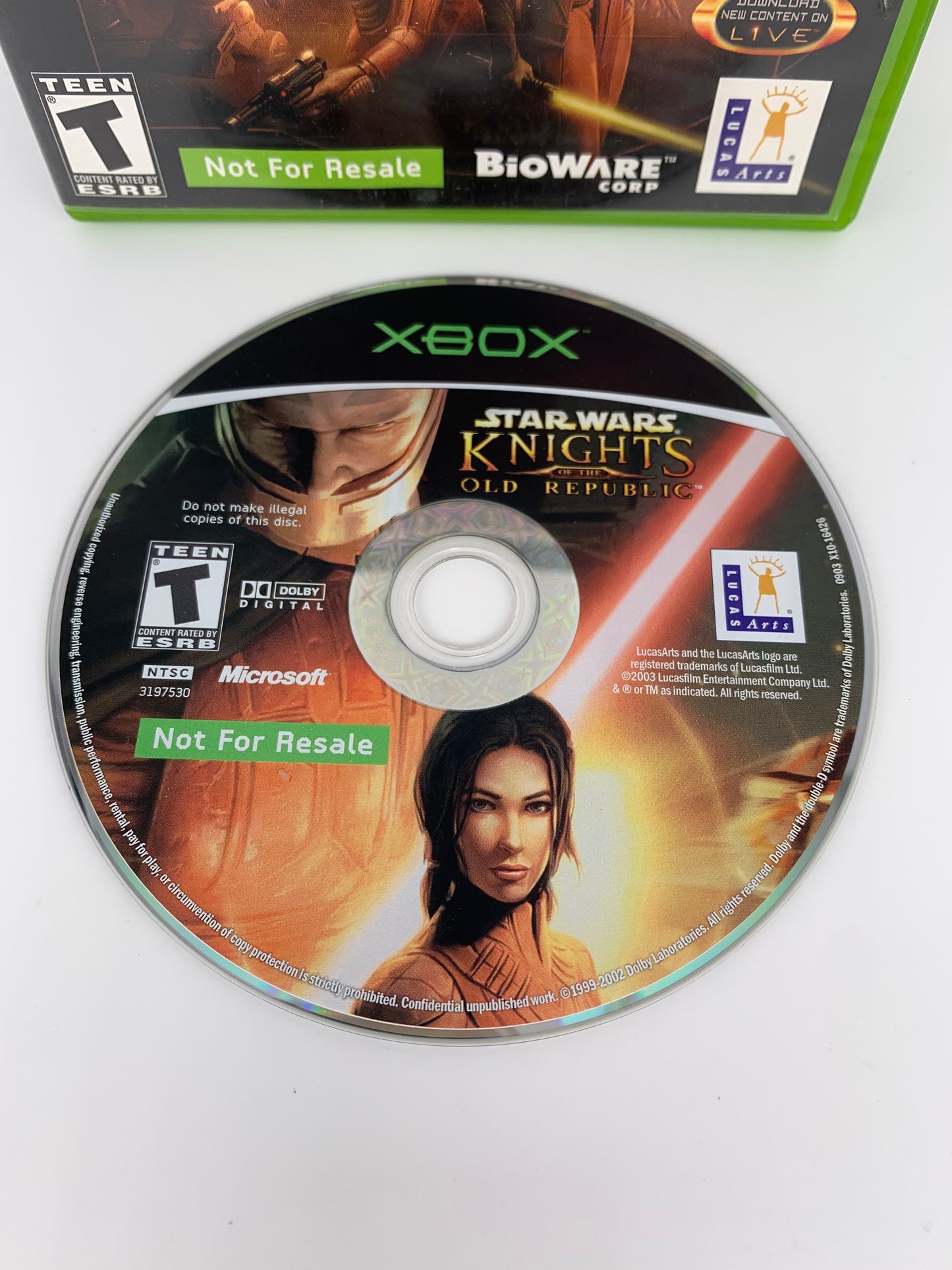 MiCROSOFT XBOX ORiGiNAL | STAR WARS KNiGHTS OF THE OLD REPUBLiC | NOT FOR RESALE