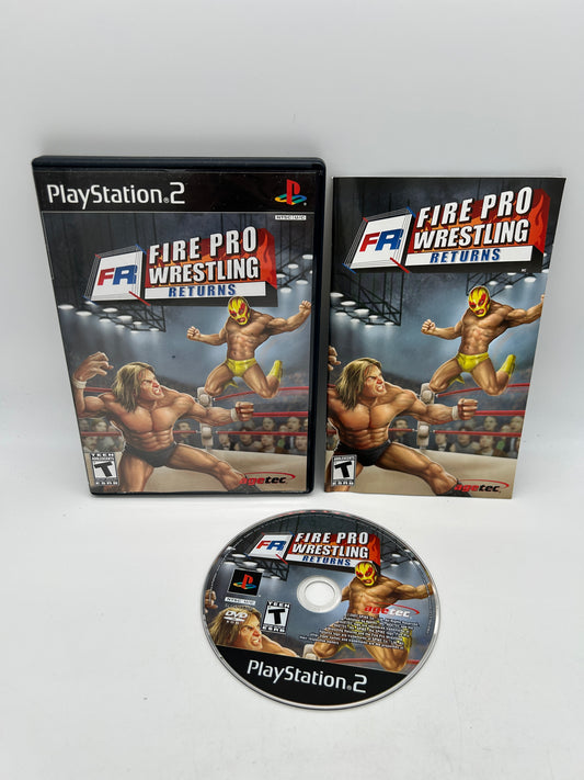 PiXEL-RETRO.COM : SONY PLAYSTATION 2 (PS2) COMPLET CIB BOX MANUAL GAME NTSC FIRE PRO WRESTLING RETURNS