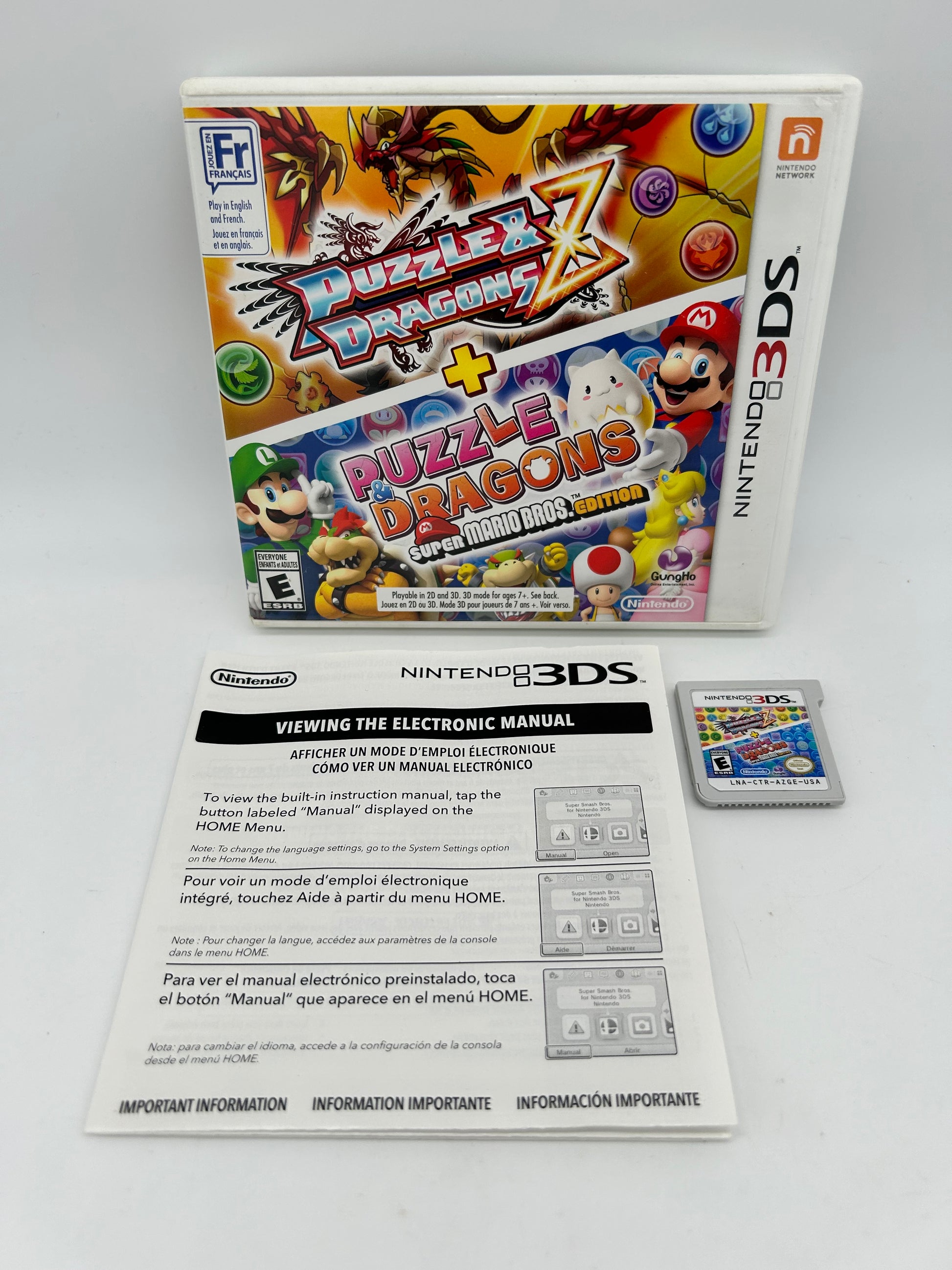 PiXEL-RETRO.COM : NINTENDO 3DS (3DS) COMPLETE CIB BOX MANUAL GAME NTSC PUZZLE & DRAGONS Z + SUPER MARIO BROS EDITION
