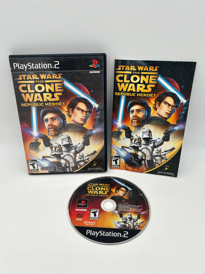 PiXEL-RETRO.COM : SONY PLAYSTATION 2 (PS2) COMPLET CIB BOX MANUAL GAME NTSC STAR WARS THE CLONE WARS REPUBLIC HEROES