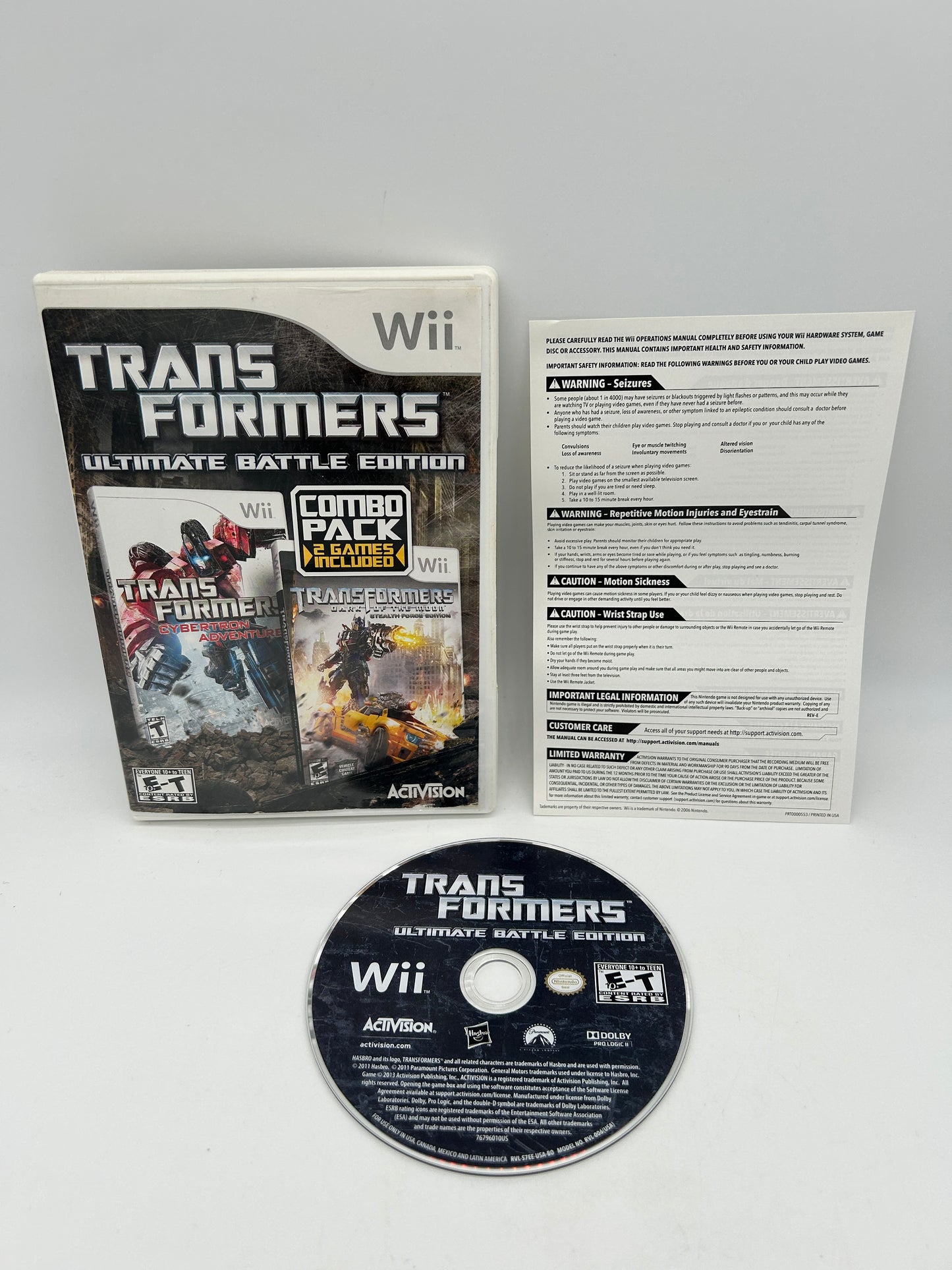 PiXEL-RETRO.COM : NINTENDO WII COMPLET CIB BOX MANUAL GAME NTSC TRANSFORMERS ULTIMATE BATTLE EDITION COMBO PACK