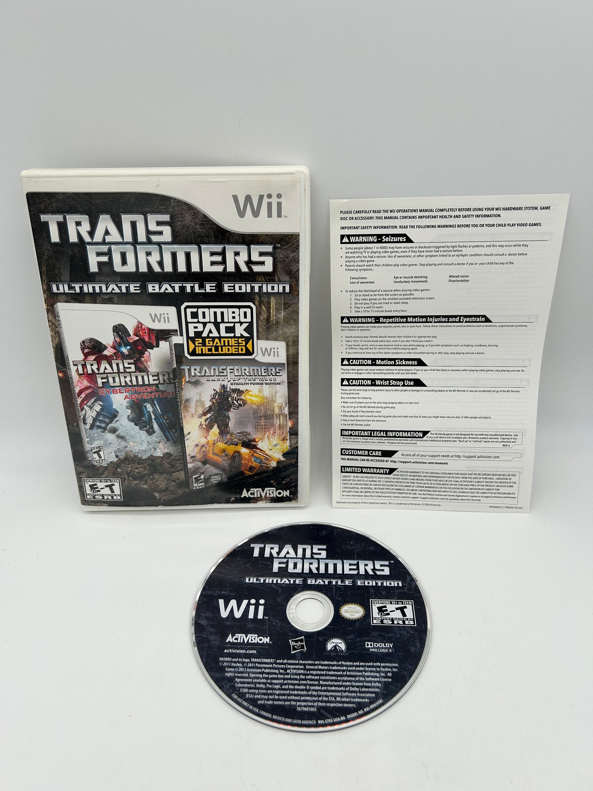 PiXEL-RETRO.COM : NINTENDO WII COMPLET CIB BOX MANUAL GAME NTSC TRANSFORMERS ULTIMATE BATTLE EDITION COMBO PACK