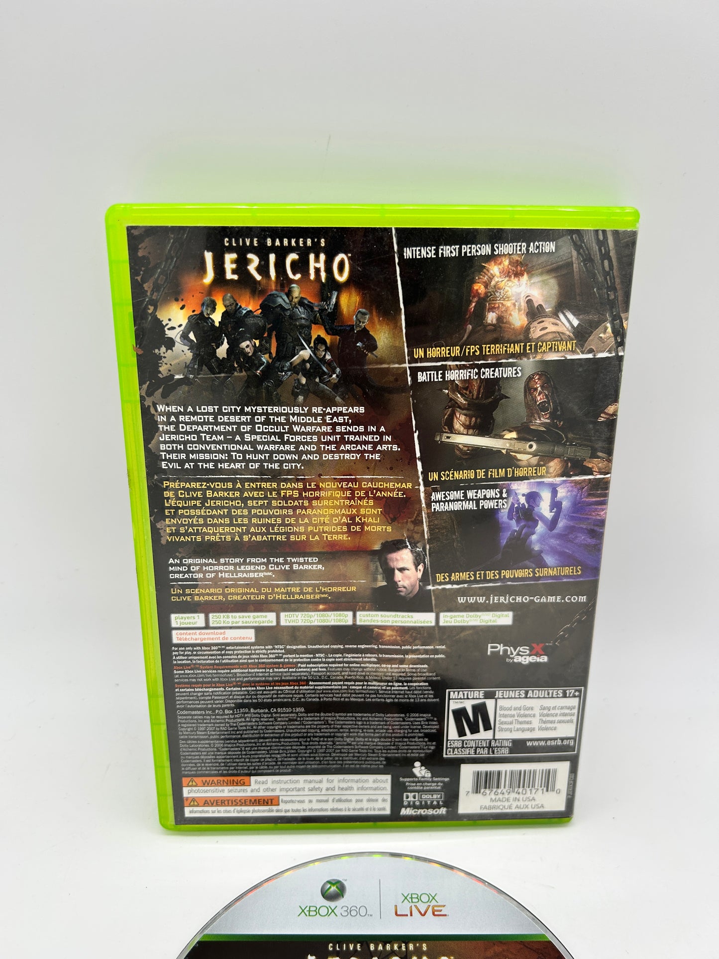 MiCROSOFT XBOX 360 | CLiVE BARKERS JERiCHO