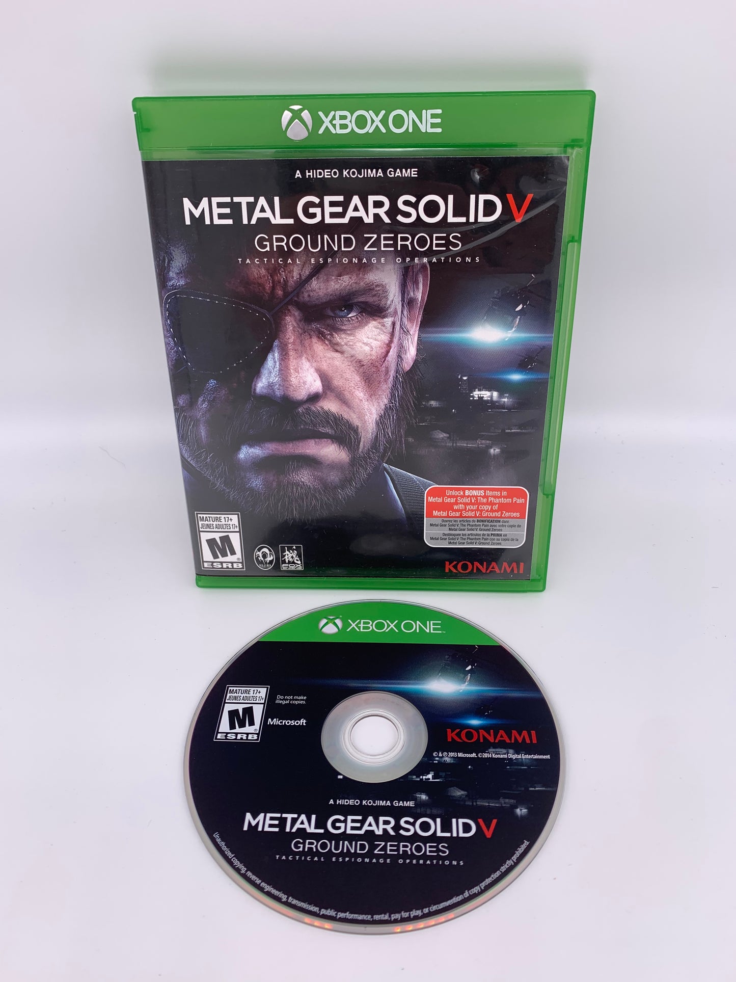 PiXEL-RETRO.COM : MICROSOFT XBOX ONE COMPLETE CIB BOX MANUAL GAME NTSC METAL GEAR SOLID V GROUND ZEROES