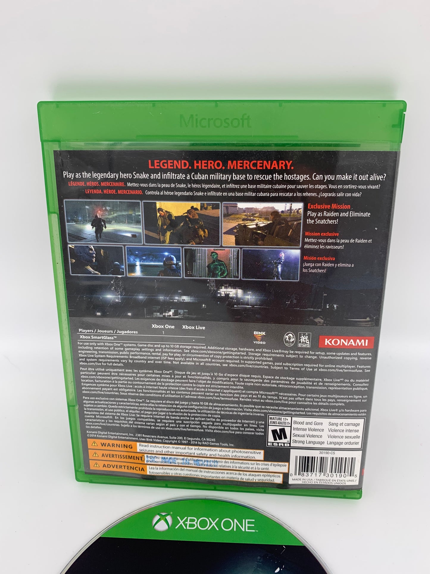 MiCROSOFT XBOX ONE | METAL GEAR SOLiD V GROUND ZEROES