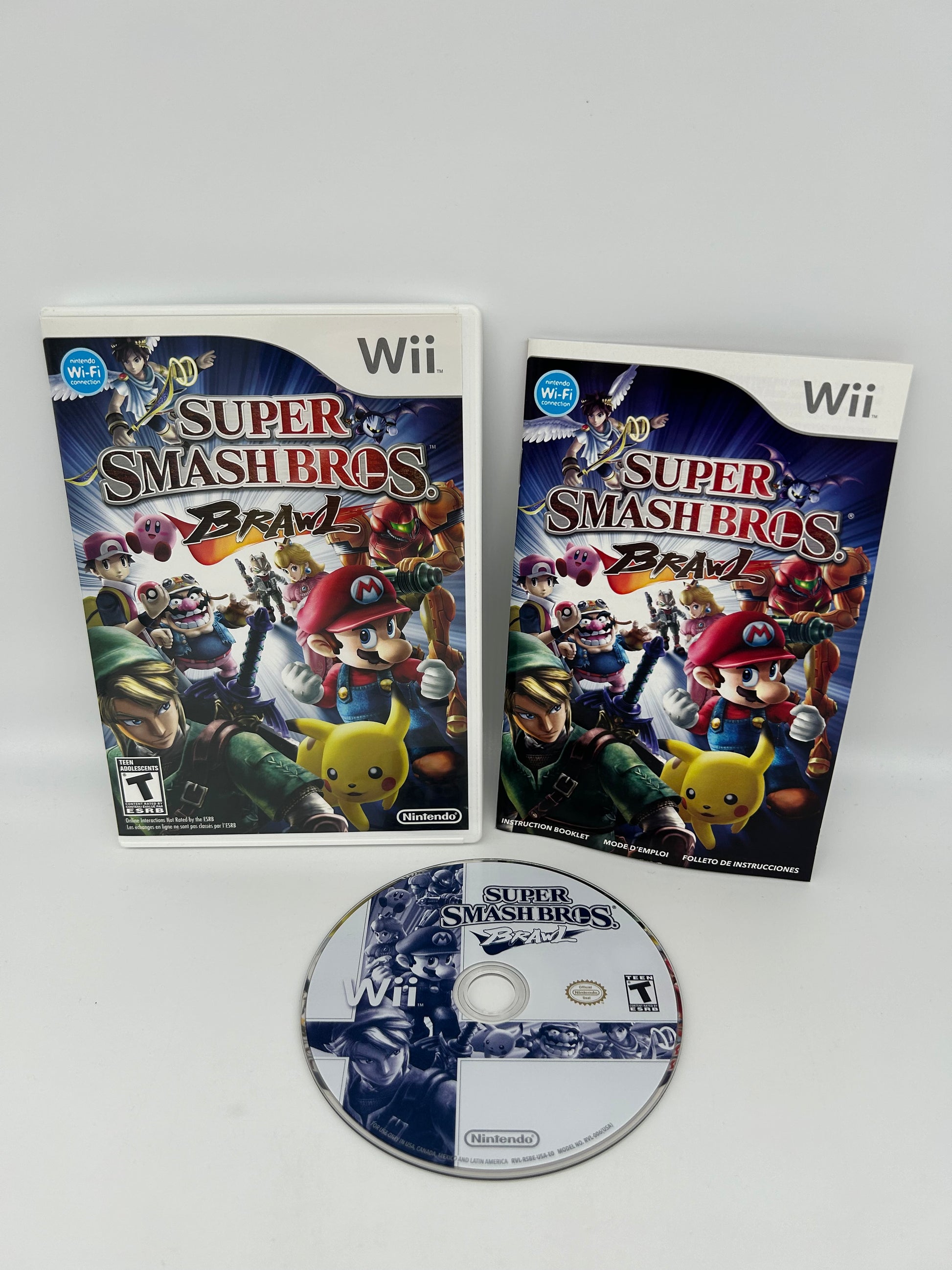 PiXEL-RETRO.COM : NINTENDO WII COMPLET CIB BOX MANUAL GAME NTSC SUPER SMASH BROS. BRAWL