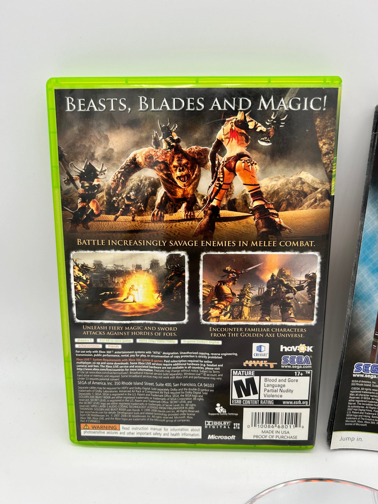 MiCROSOFT XBOX 360 | GOLDEN AXE BEAST RiDER