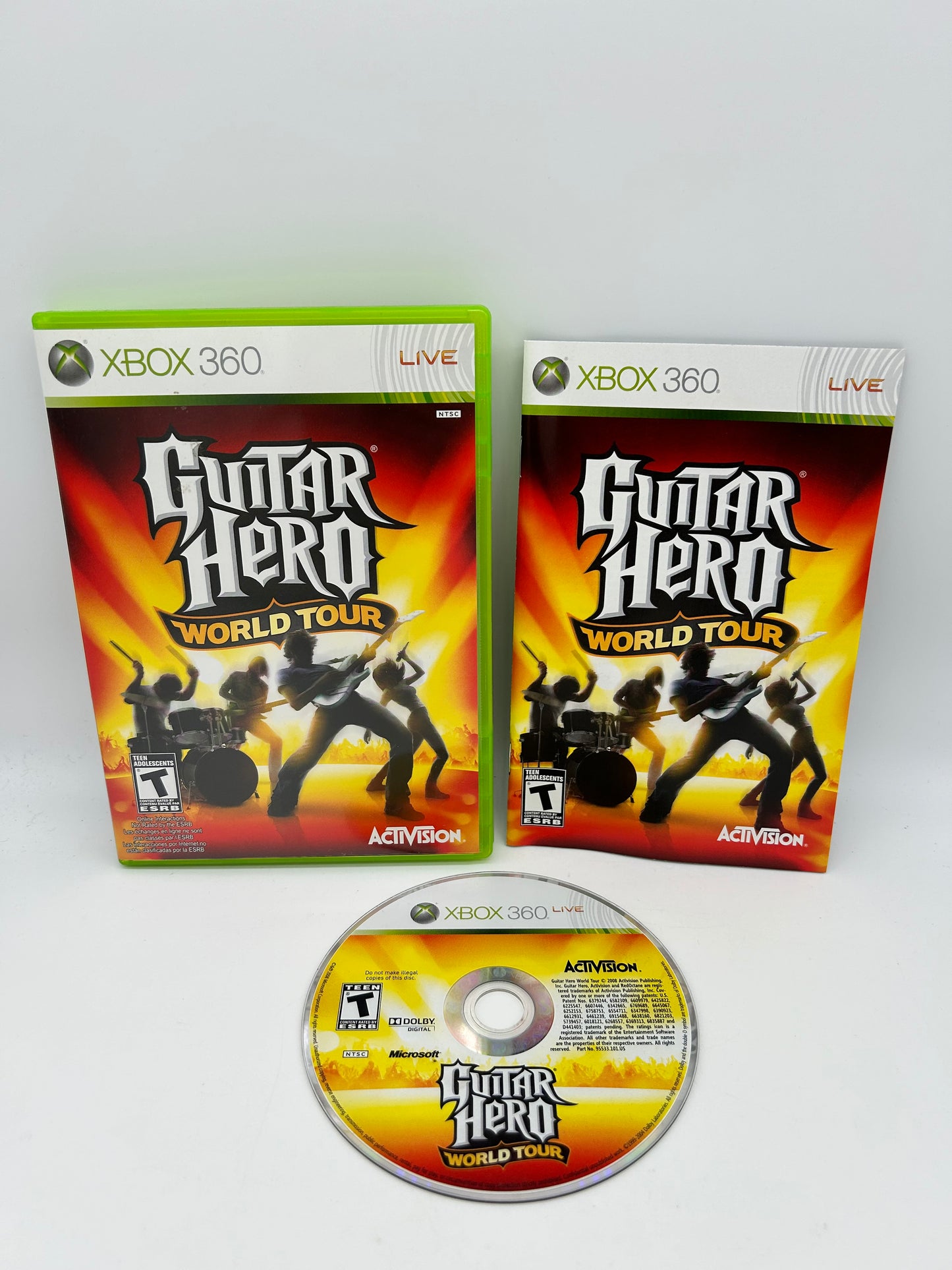 PiXEL-RETRO.COM : MICROSOFT XBOX 360 COMPLETE CIB BOX MANUAL GAME NTSC GUITAR HERO WORLD TOUR