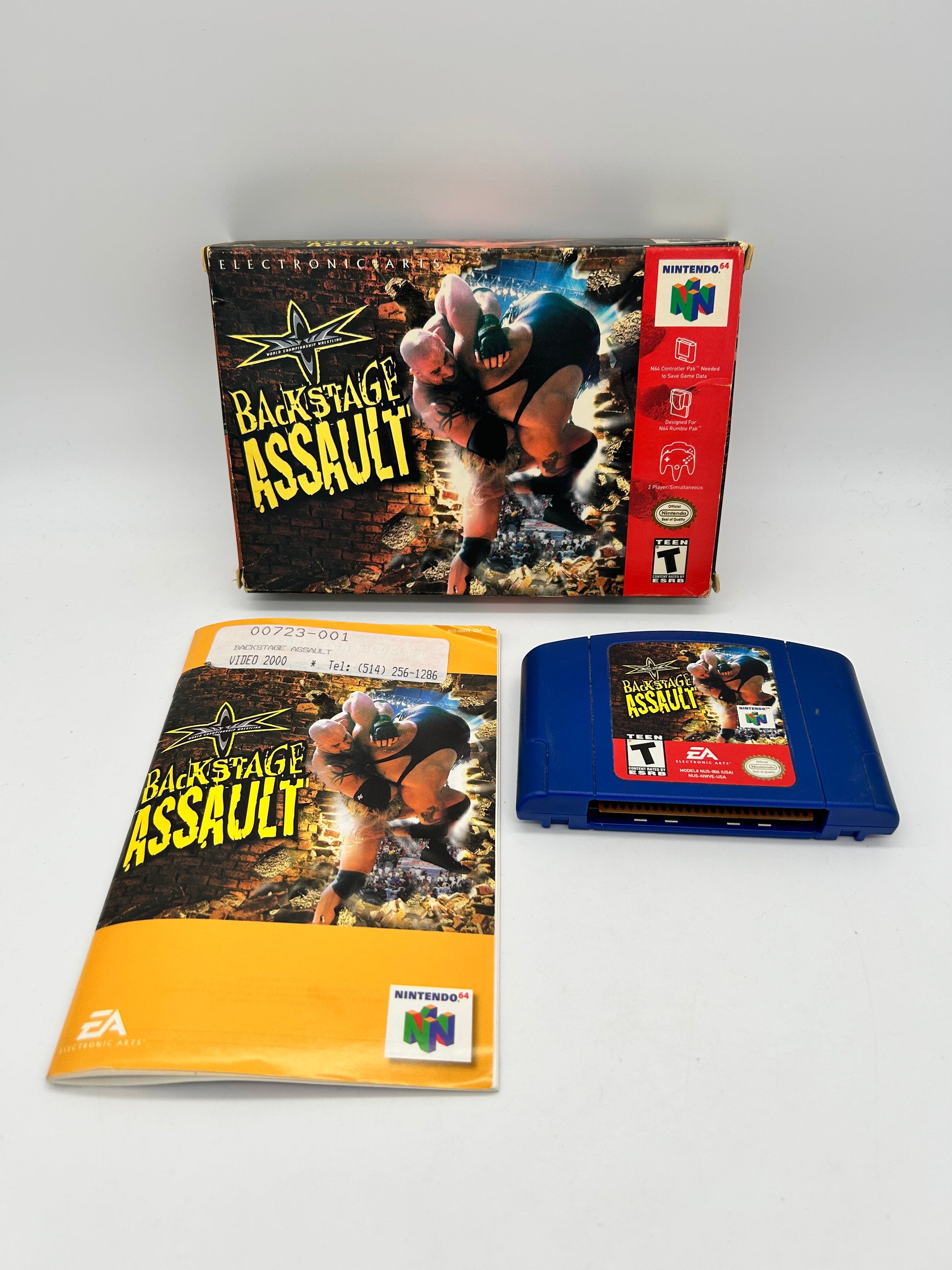 PiXEL-RETRO.COM : NINTENDO 64 (N64) COMPLET CIB BOX MANUAL GAME NTSC WCW BACKSTAGE ASSAULT