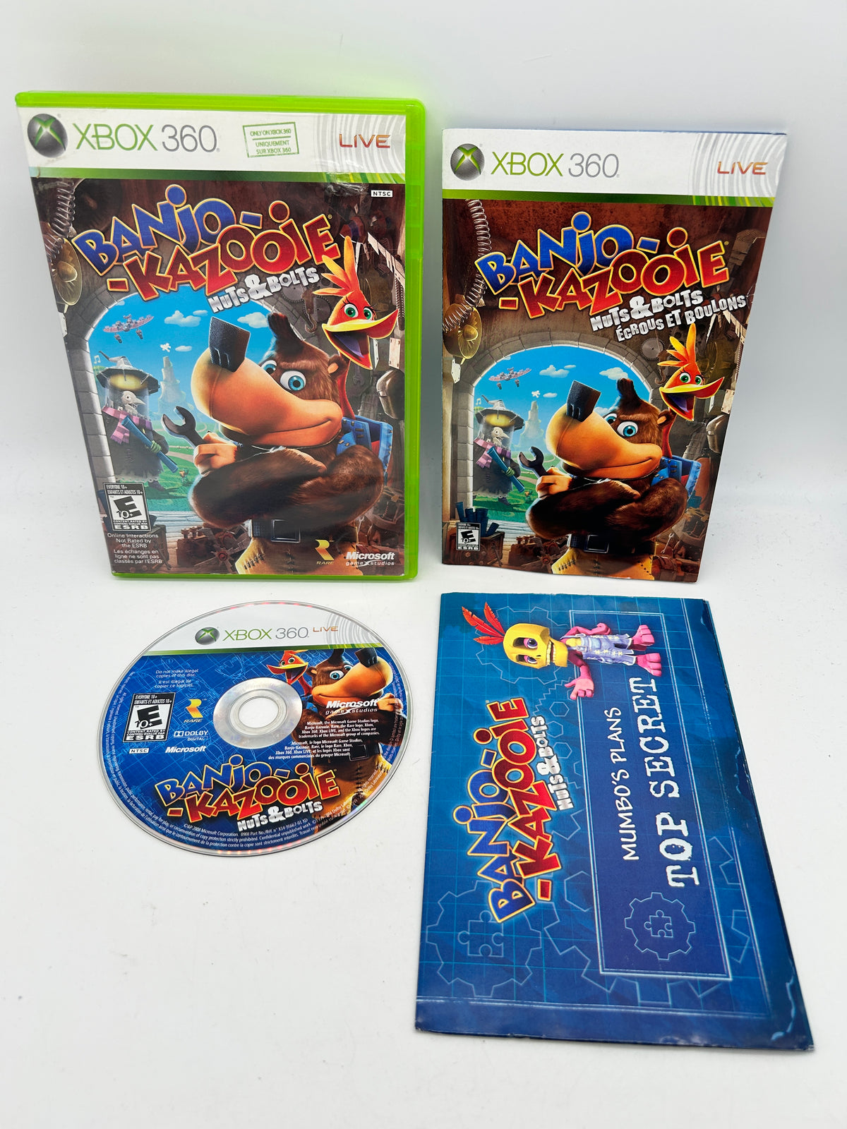PiXEL-RETRO.COM : MICROSOFT XBOX 360 COMPLETE CIB BOX MANUAL GAME NTSC BANJO-KAZOOIE NUTS & BOLTS 