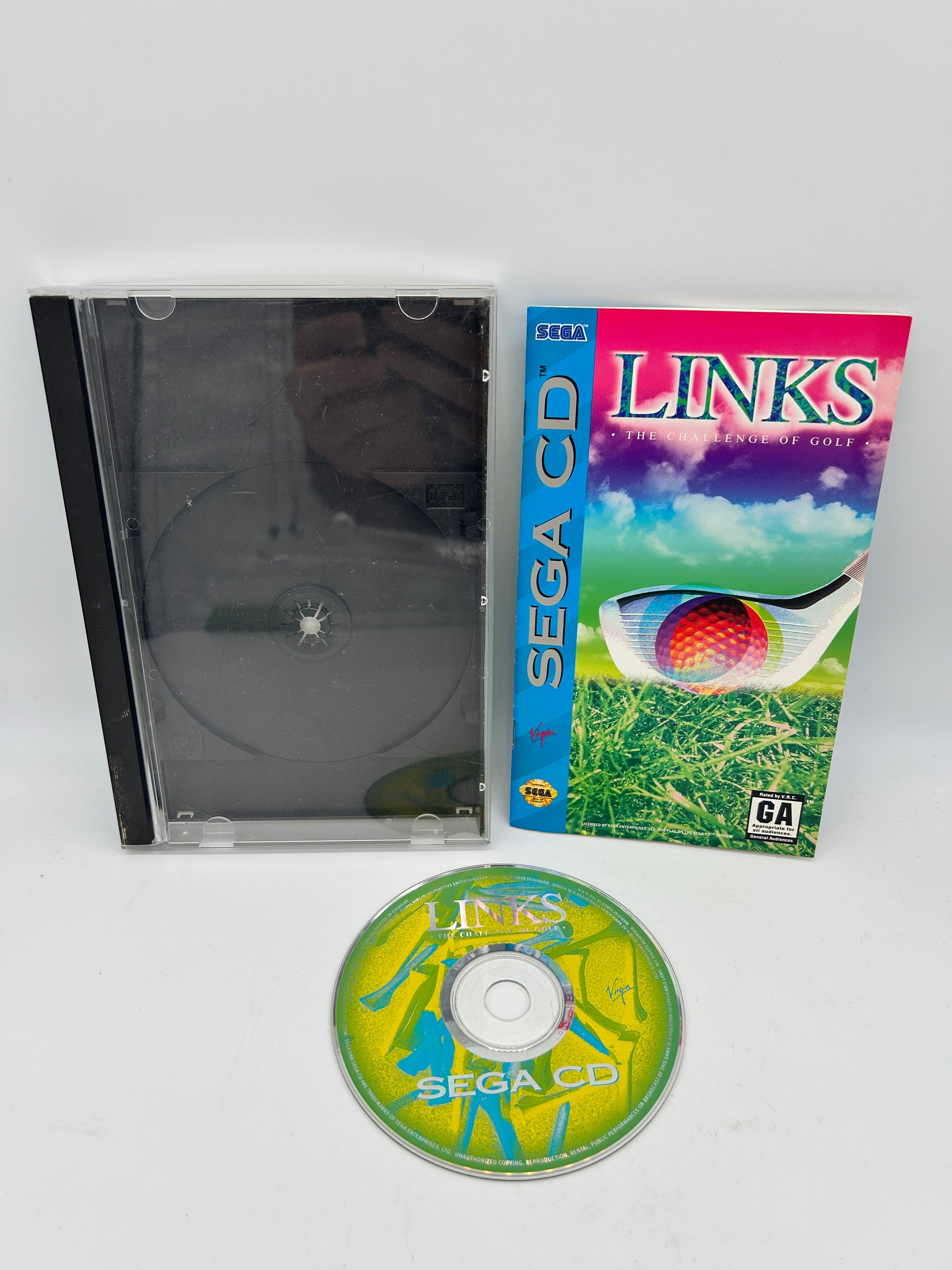 PiXEL-RETRO.COM : SEGA CD COMPLETE (CIB) GAME BOX INSTRUCTION MANUAL NTSC LINKS THE CHALLENGE OF GOLF