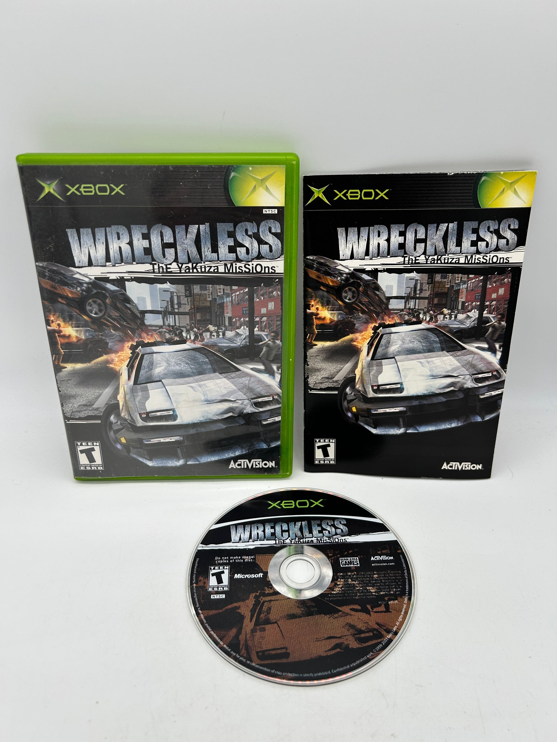 PiXEL-RETRO.COM : MICROSOFT XBOX COMPLETE CIB BOX MANUAL GAME NTSC WRECKLESS THE YAKUZA MISSIONS 