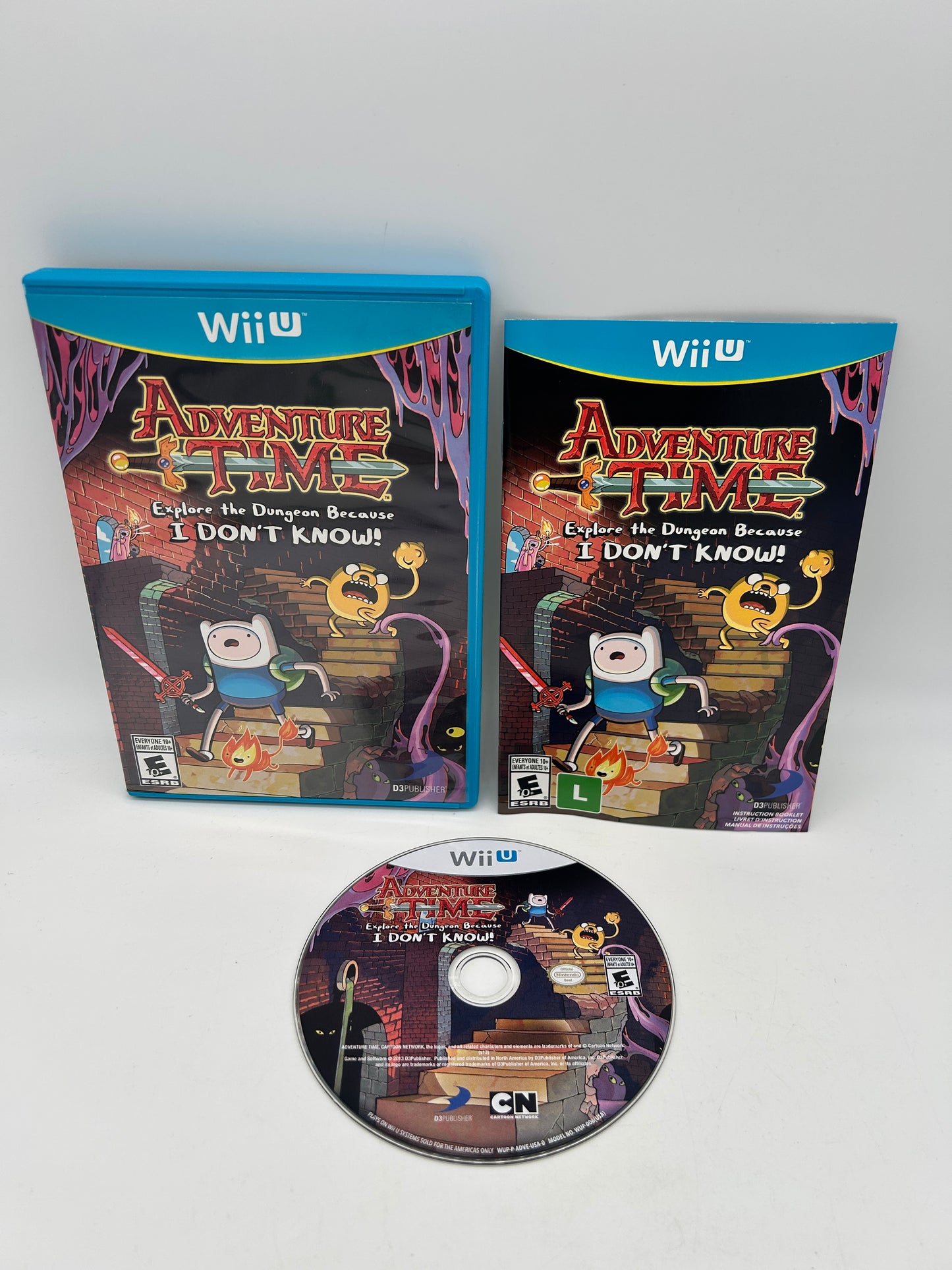 PiXEL-RETRO.COM : NINTENDO WII U COMPLET CIB BOX MANUAL GAME NTSC ADVENTURE TIME EXPLORE THE DUNGEON BECAUSE I DON'T KNOW
