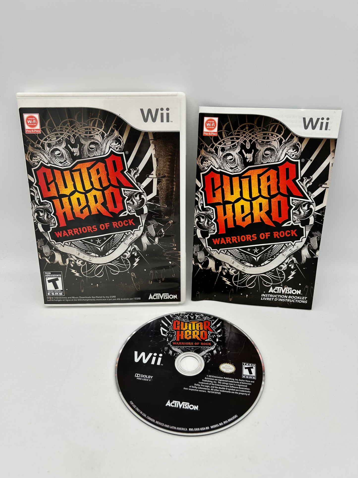 PiXEL-RETRO.COM : NINTENDO WII COMPLET CIB BOX MANUAL GAME NTSC GUITAR HERO WARRIORS OF ROCK