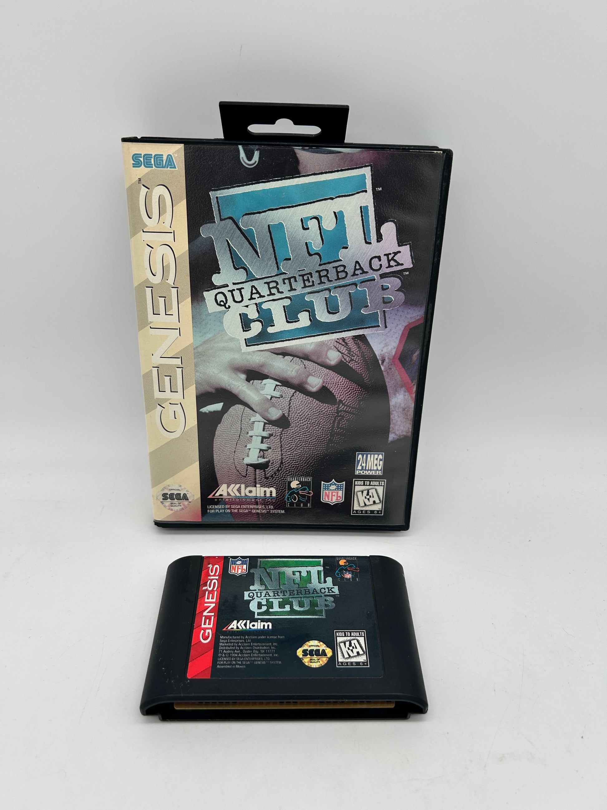 PiXEL-RETRO.COM : SEGA GENESIS (MEGA DRIVE) COMPLETE (CIB) GAME BOX INSTRUCTION MANUAL NTSC NFL QUATERBACK CLUB