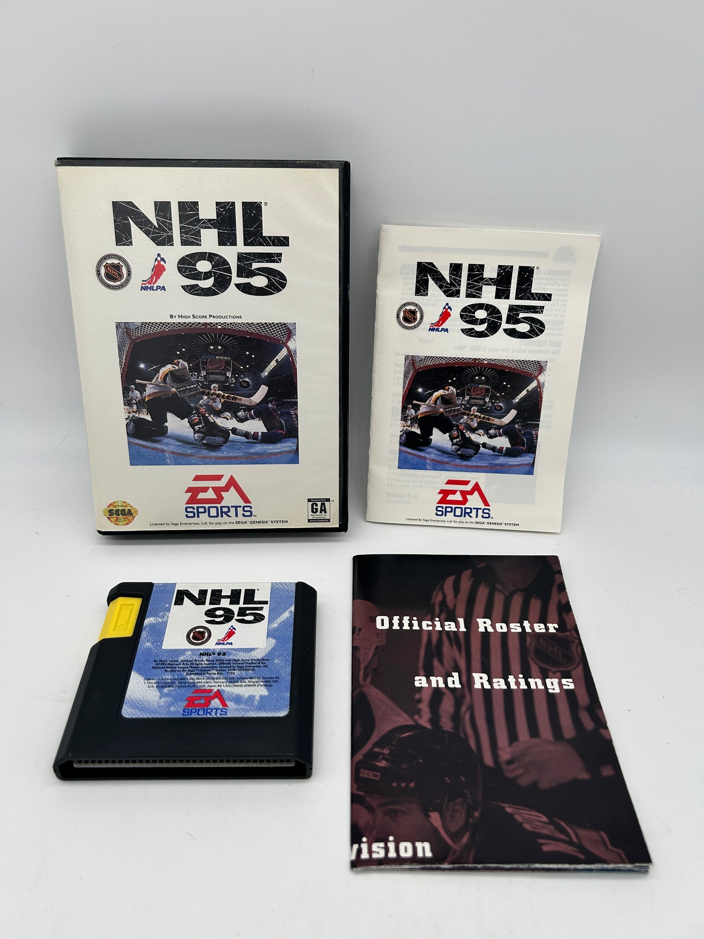 PiXEL-RETRO.COM : SEGA GENESIS (MEGA DRIVE) COMPLETE (CIB) GAME BOX INSTRUCTION MANUAL NTSC NHL 95