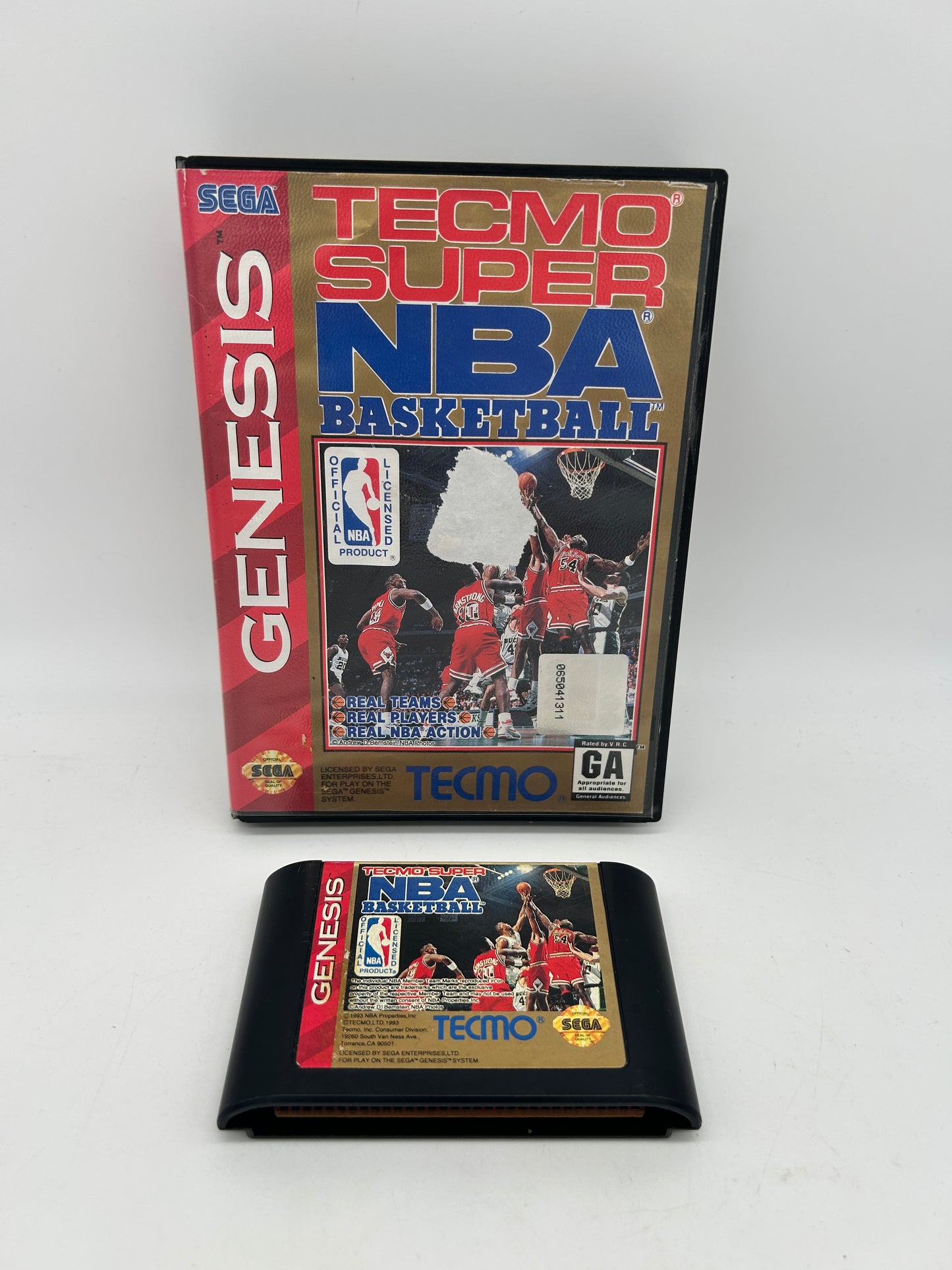 PiXEL-RETRO.COM : SEGA GENESIS (MEGA DRIVE) COMPLETE (CIB) GAME BOX INSTRUCTION MANUAL NTSC TECMO SUPER NBA BASKETBALL