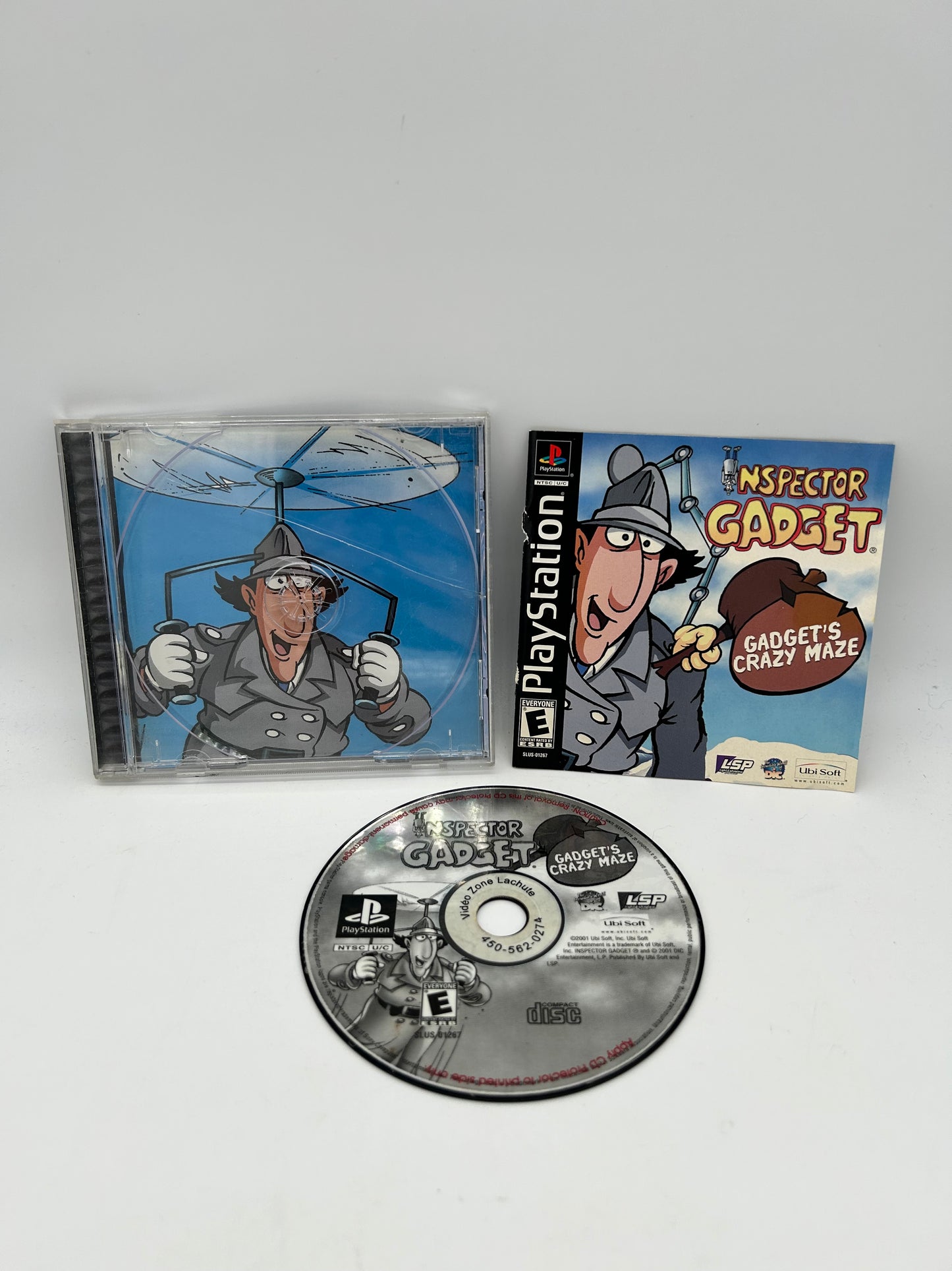 PiXEL-RETRO.COM : SONY PLAYSTATION (PS1) BOX MANUAL COVER GAME NTSC INSPECTOR GADGET GADGET'S CRAZY MAZE