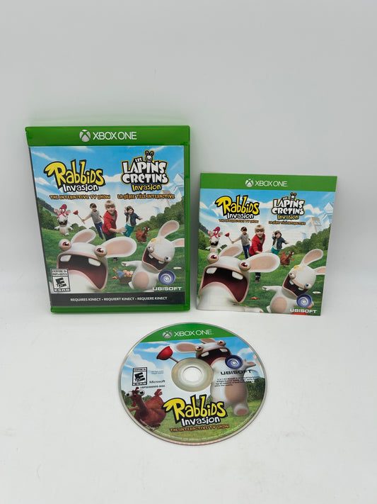 PiXEL-RETRO.COM : MICROSOFT XBOX ONE COMPLETE CIB BOX MANUAL GAME NTSC RABBIDS INVATION THE INTERACTIVE TV SHOW