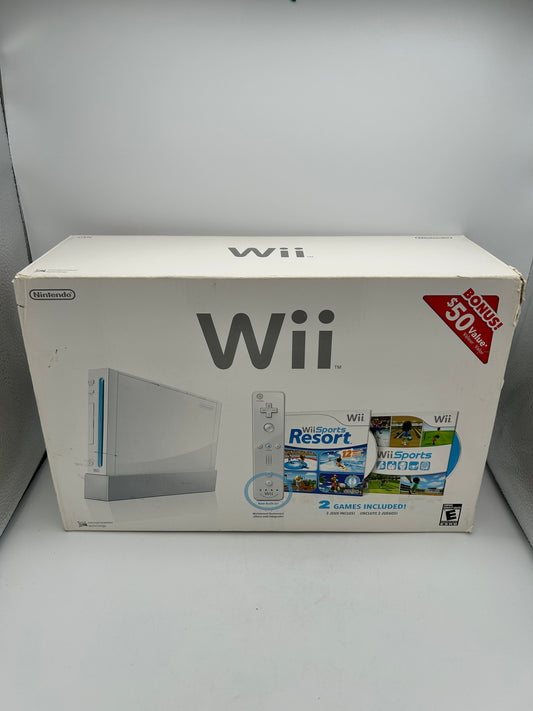 NiNTENDO Wii CONSOLE | WHITE MODEL Wii SPORTS RESORT PACK RVL-001 (USA)