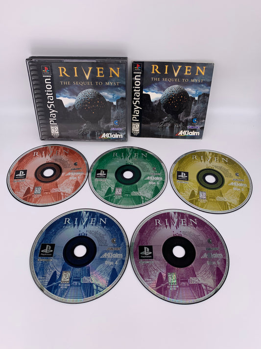 PiXEL-RETRO.COM : SONY PLAYSTATION (PS1) COMPLETE CIB BOX MANUAL GAME NTSC RIVEN THE SEQUEL TO MYST