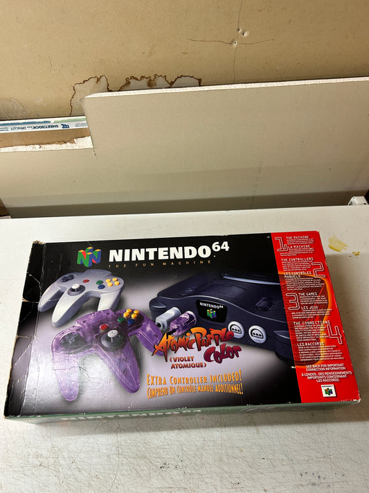 NiNTENDO 64 [N64] CONSOLE | MODEL GRAY ATOMiC PURPLE COLOR EXTRA CONTROLLER NUS-001 USA