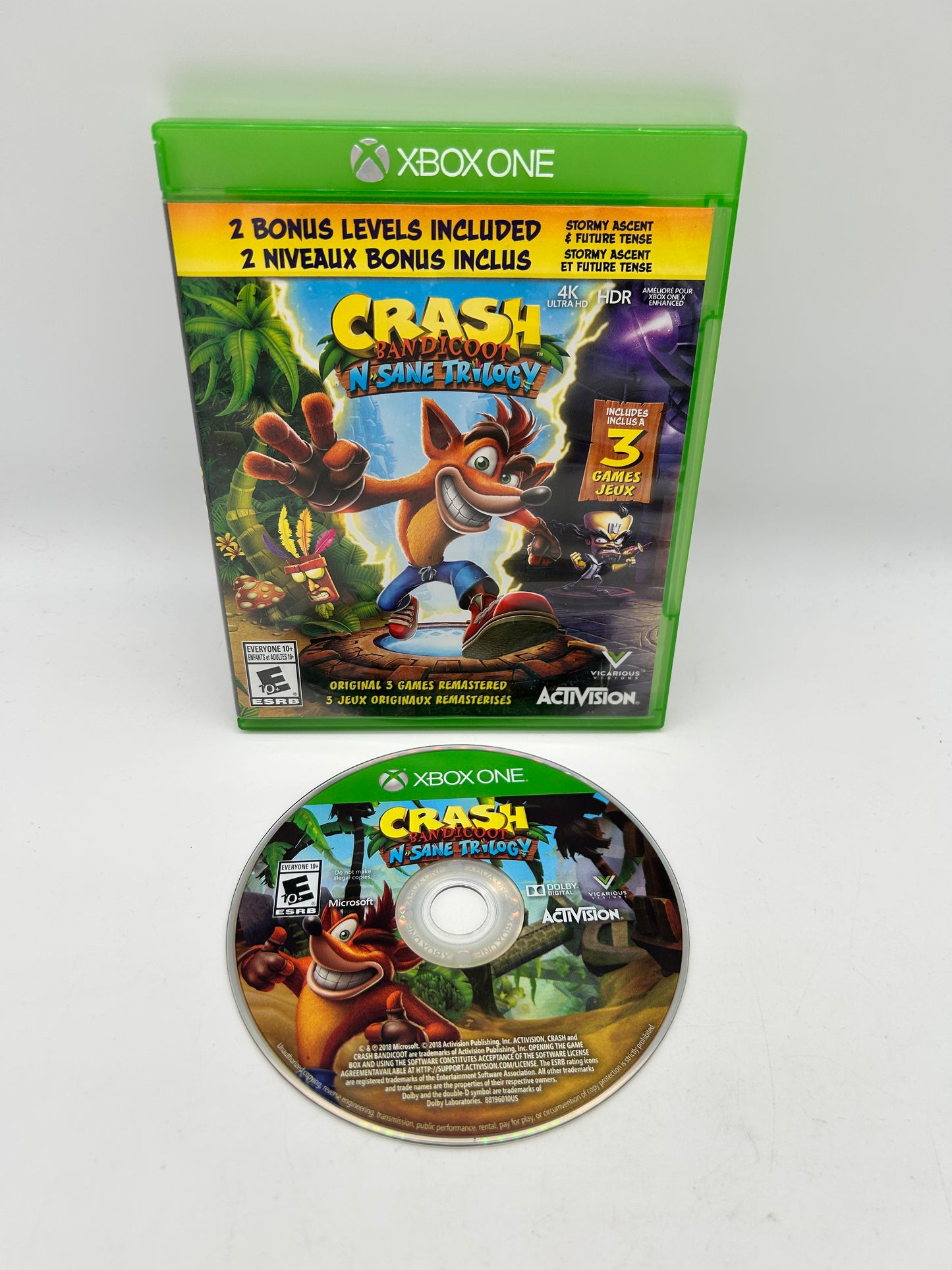 PiXEL-RETRO.COM : MICROSOFT XBOX ONE COMPLETE CIB BOX MANUAL GAME NTSC CRASH BANDICOOT N-SANE TRILOGY