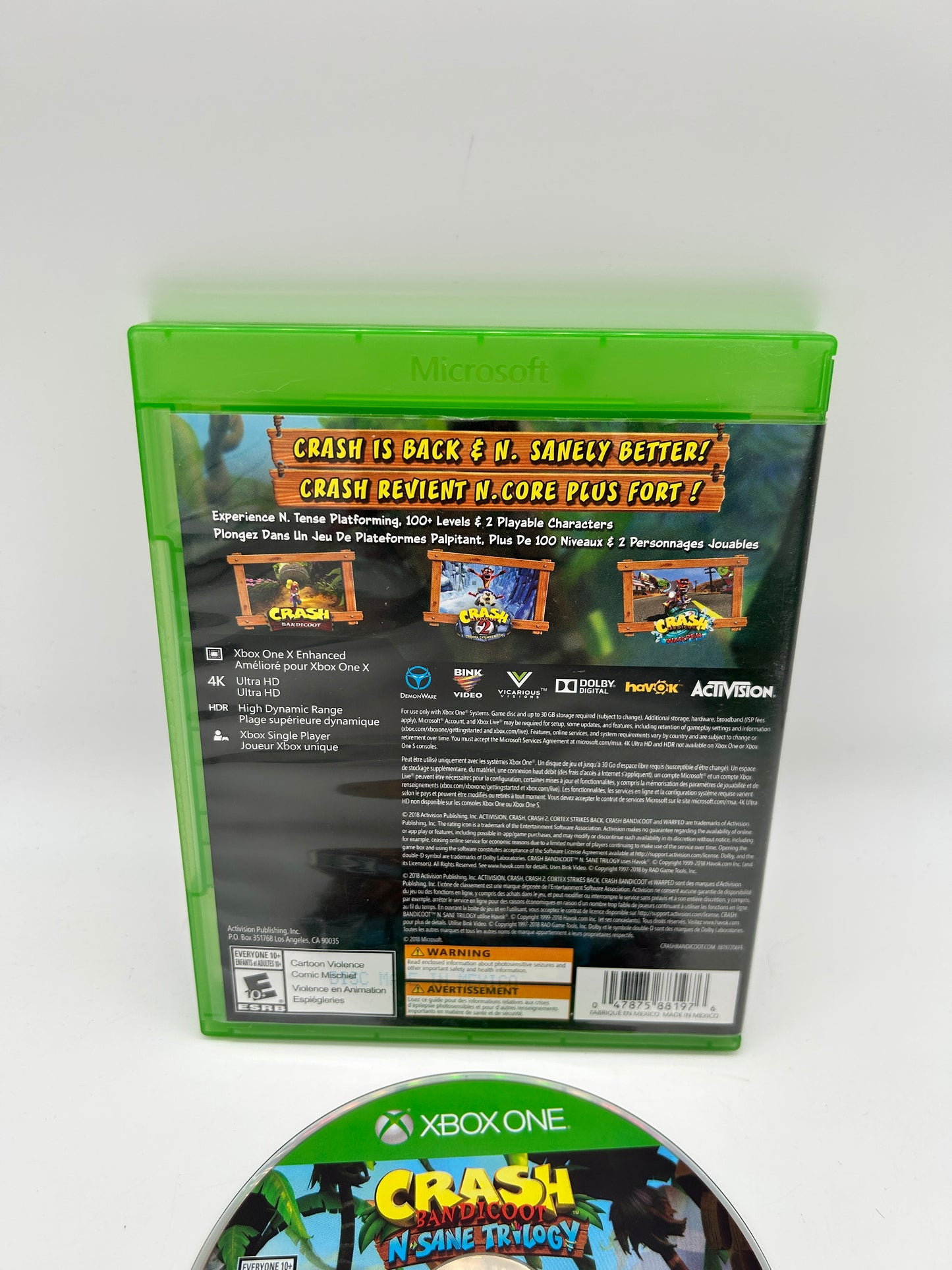 MiCROSOFT XBOX ONE | CRASH BANDiCOOT N-SANE TRiLOGY