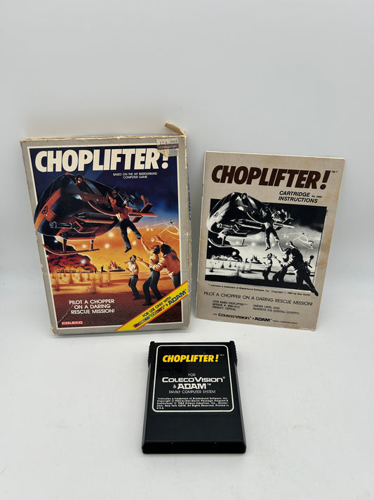 PiXEL-RETRO.COM : COLECOVISION GAME BOX INSTRUCTION MANUAL COMPLET CIB NTSC CHOPLIFTER
