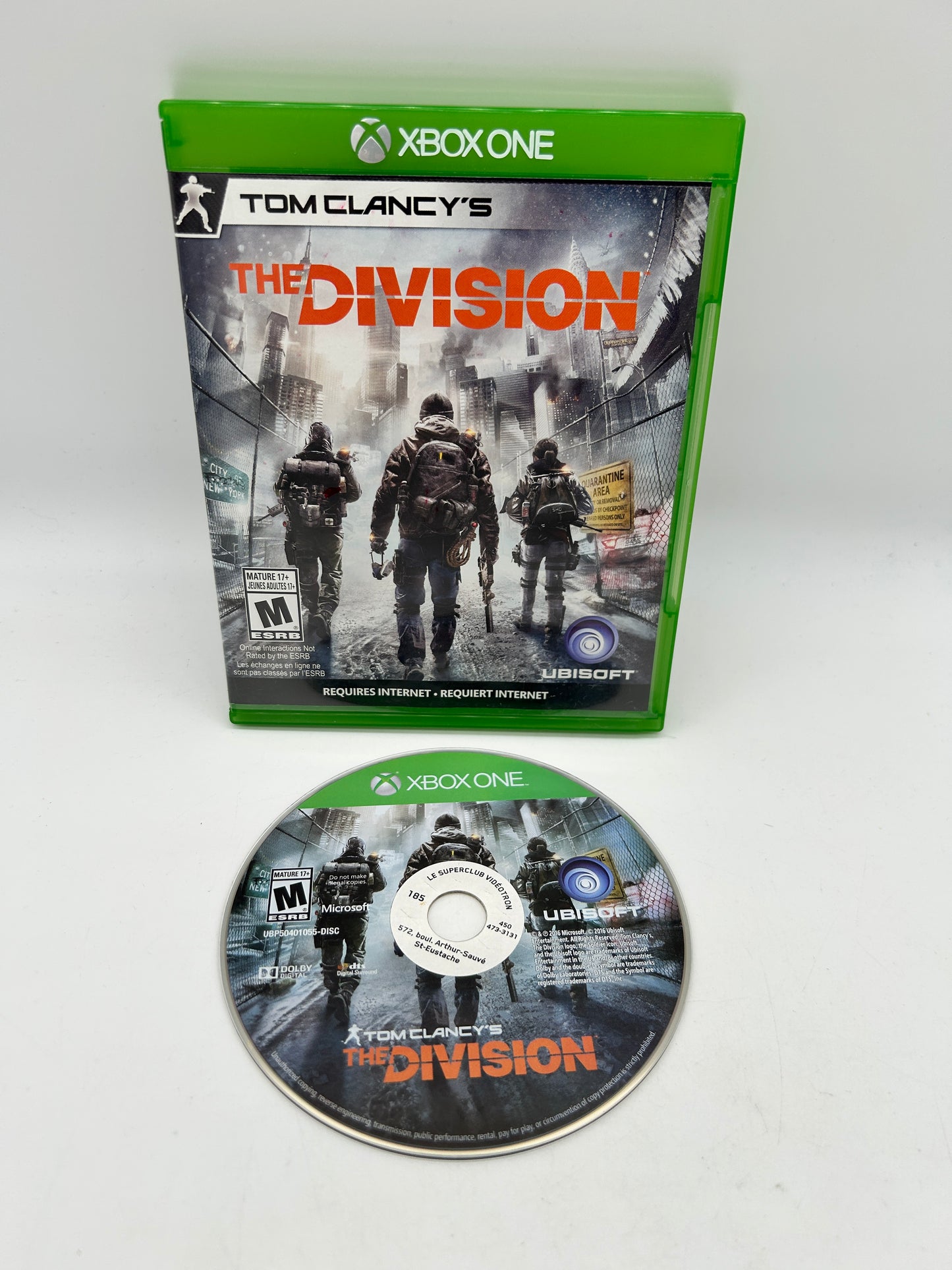 PiXEL-RETRO.COM : MICROSOFT XBOX ONE COMPLETE CIB BOX MANUAL GAME NTSC TOM CLANCY'S THE DIVISION