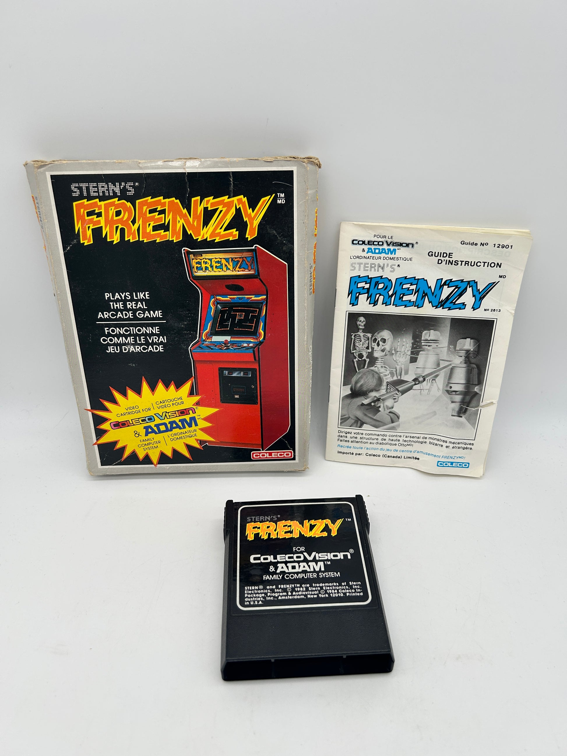 PiXEL-RETRO.COM : COLECOVISION GAME BOX INSTRUCTION MANUAL COMPLET CIB NTSC FRENZY