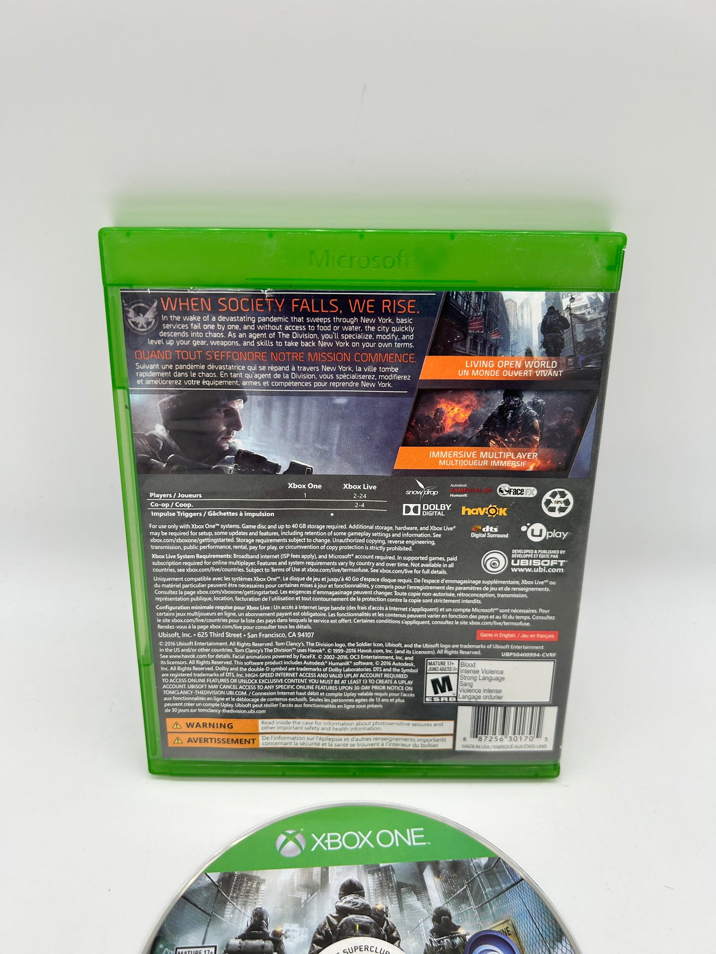 MiCROSOFT XBOX ONE | TOM CLANCYS THE DiViSiON