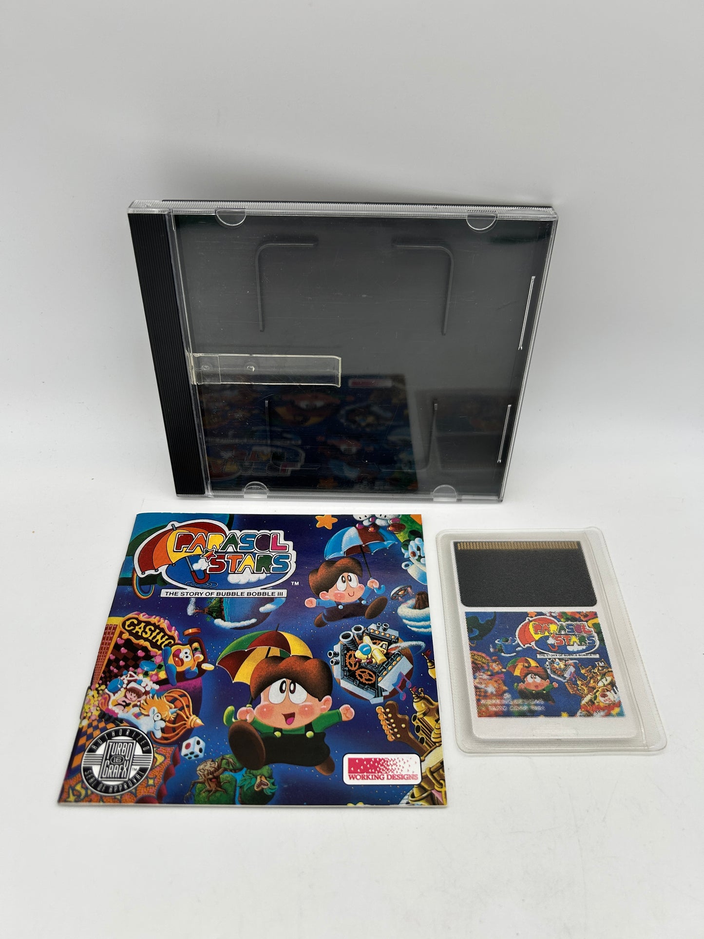PiXEL-RETRO.COM : TURBOGRAFX16 COMPLETE IN BOX MANUAL GAME NTSC PARASOL STARS THE STORY OF BUBBLE BOBBLE III
