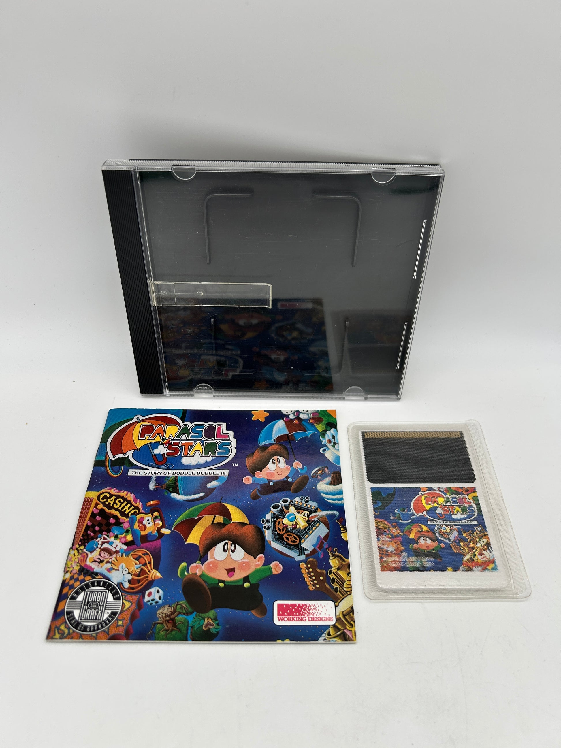 PiXEL-RETRO.COM : TURBOGRAFX16 COMPLETE IN BOX MANUAL GAME NTSC PARASOL STARS THE STORY OF BUBBLE BOBBLE III