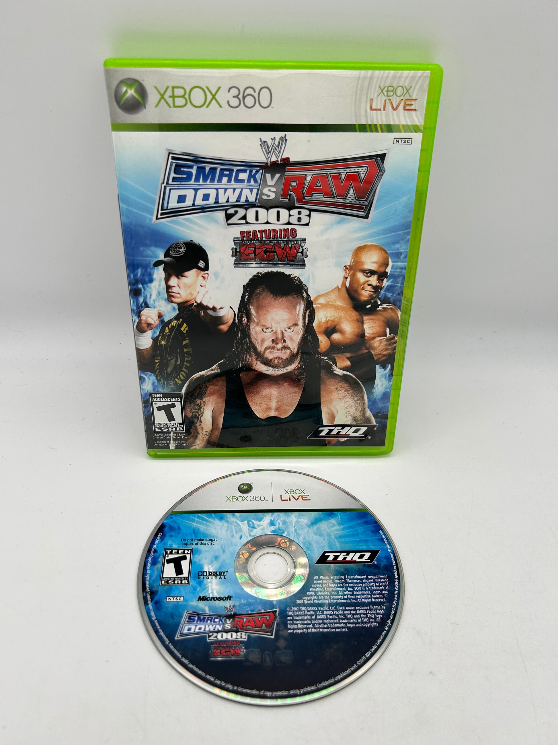 PiXEL-RETRO.COM : MICROSOFT XBOX 360 COMPLETE CIB BOX MANUAL GAME NTSC WWE SMACKDOWN VS RAW 2008