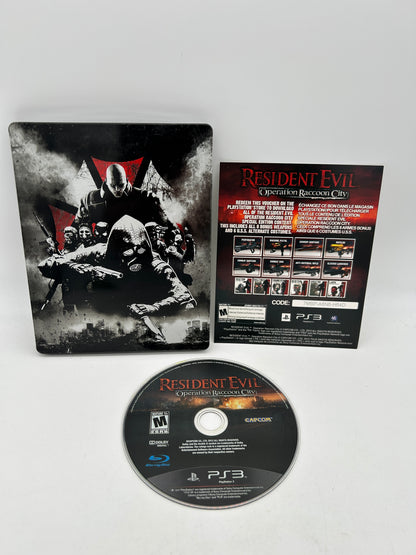 PiXEL-RETRO.COM : SONY PLAYSTATION 3 (PS3) COMPLET CIB BOX MANUAL GAME NTSC RESIDENT EVIL OPERATION RACCOON CITY STEELCASE COLLECTOR'S EDITION